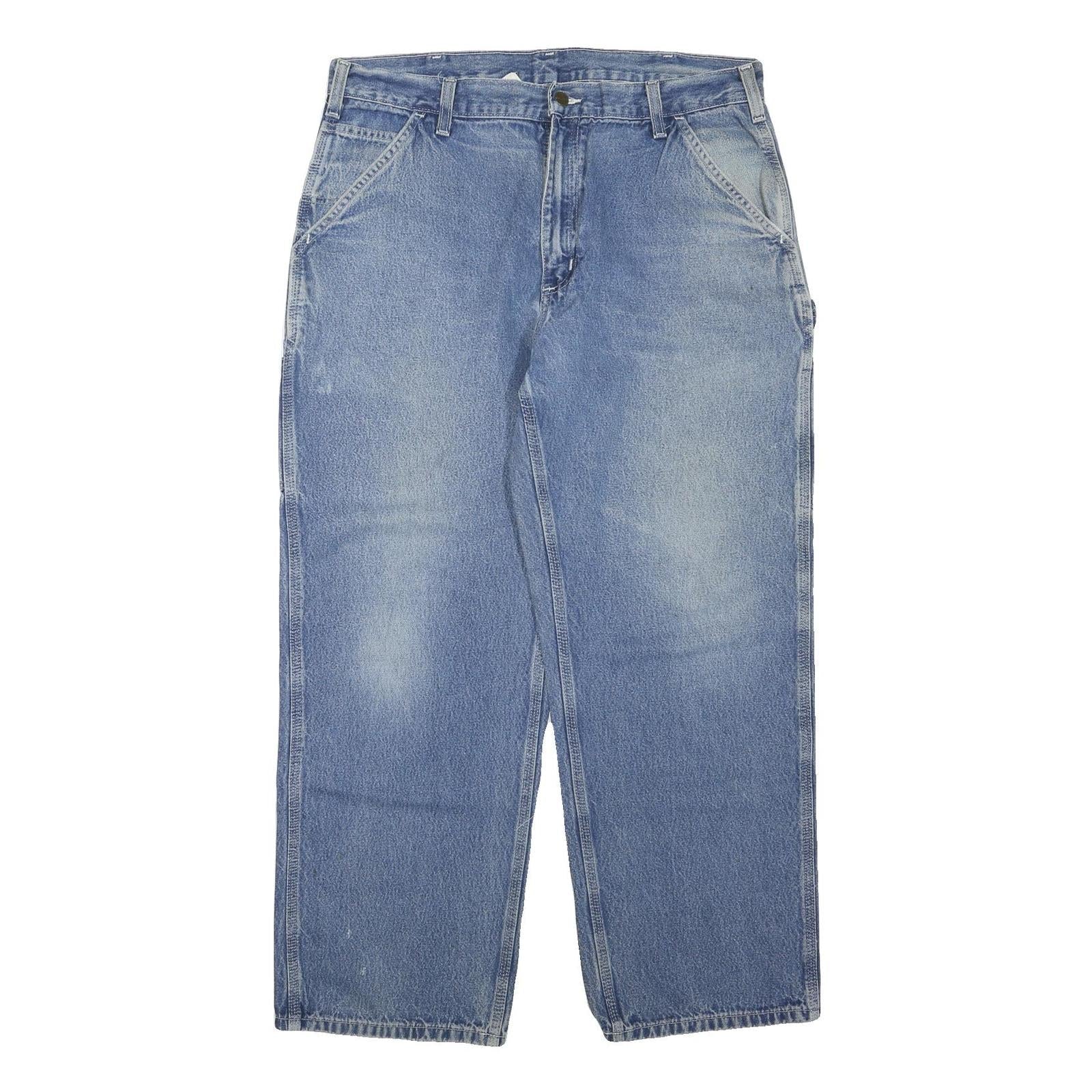 CARHARTT Mens Jeans Blue Regular Straight Denim Light W38 L30 Workwear Refurbished - N/A refurbished available on Cerqular