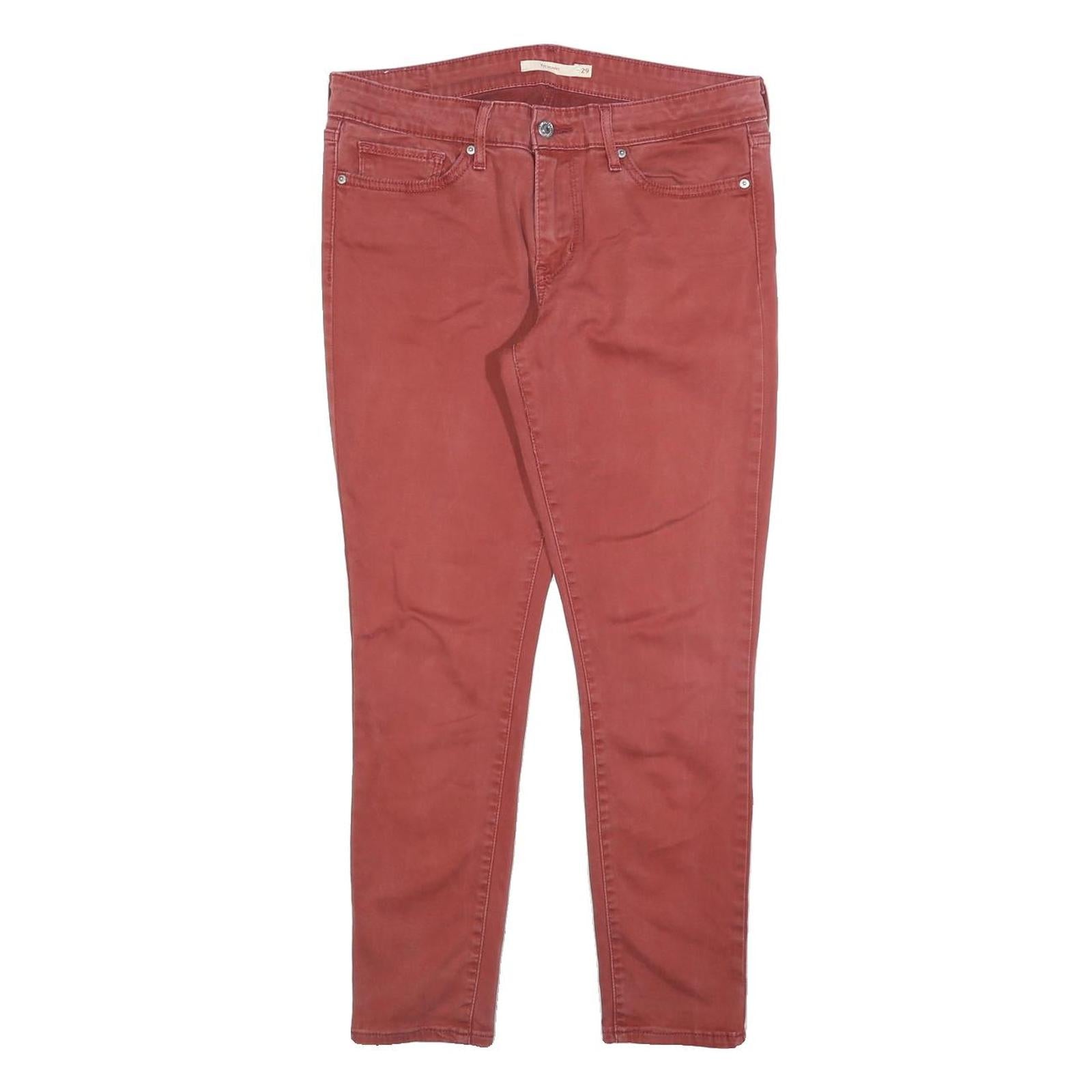 LEVI'S Womens Cotton Blend Rust Slim Skinny Trousers W32 L28 Comfortable Zip Refurbished - N/A refurbished available on Cerqular