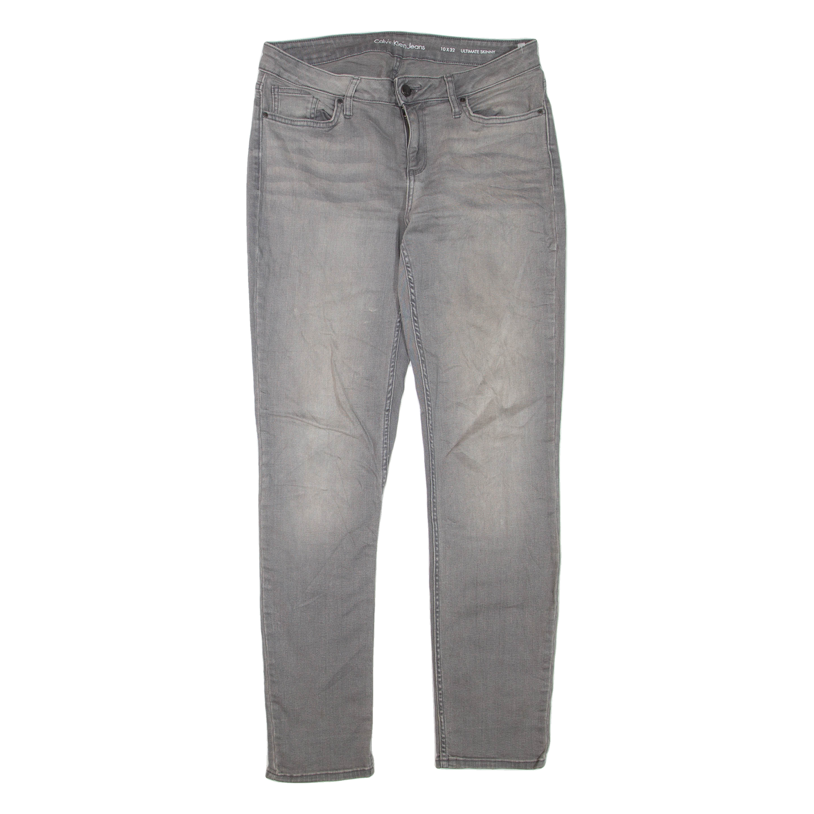 CALVIN KLEIN JEANS Womens Jeans Grey Regular Skinny Stone Wash W32 L32 Refurbished - N/A refurbished available on Cerqular