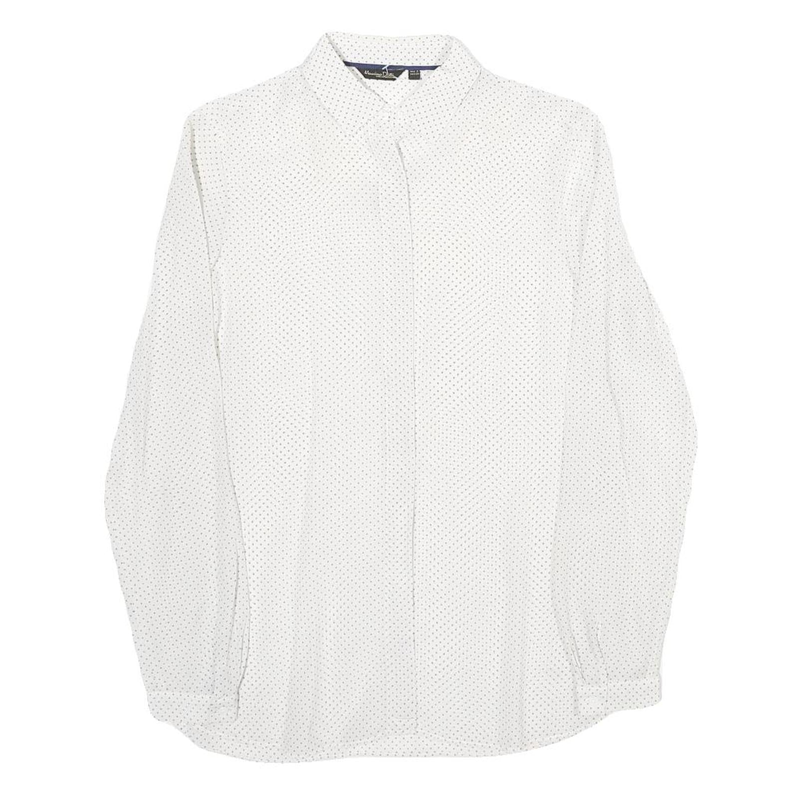MASSIMO DUTTI Womens White & Black Printed Shirt UK 6 Classic Button-Down Collar Refurbished - N/A refurbished available on Cerqular