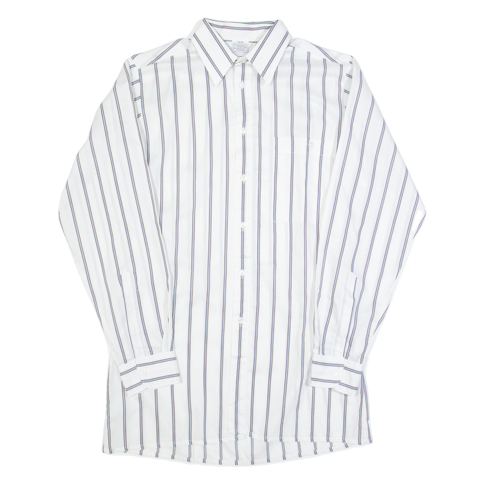 Mens Shirt White Striped Long Sleeve M Refurbished - N/A refurbished available on Cerqular