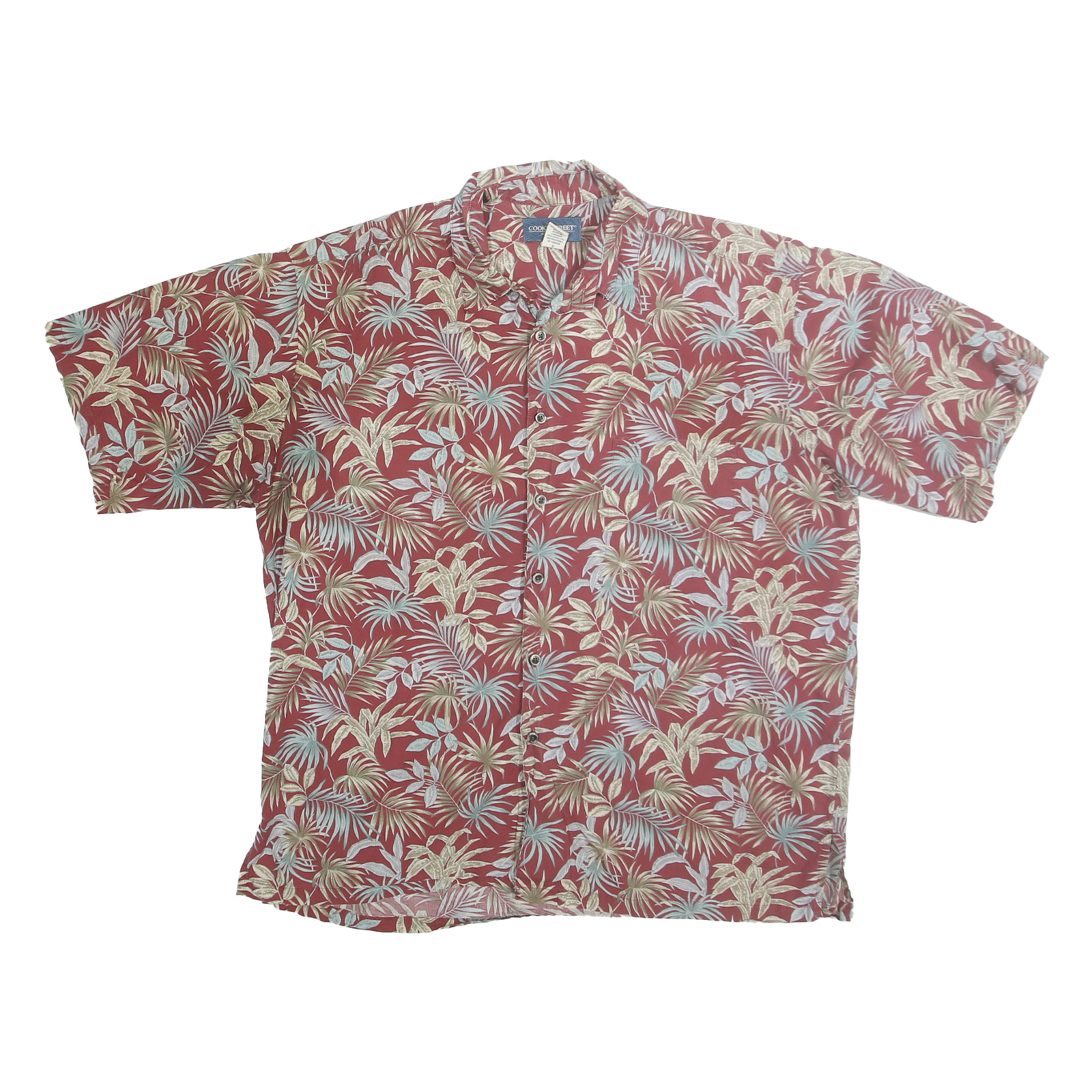 COOKE STREET Mens Red & Beige Floral Cotton Shirt L Casual Summer Lightweight Refurbished - N/A refurbished available on Cerqular
