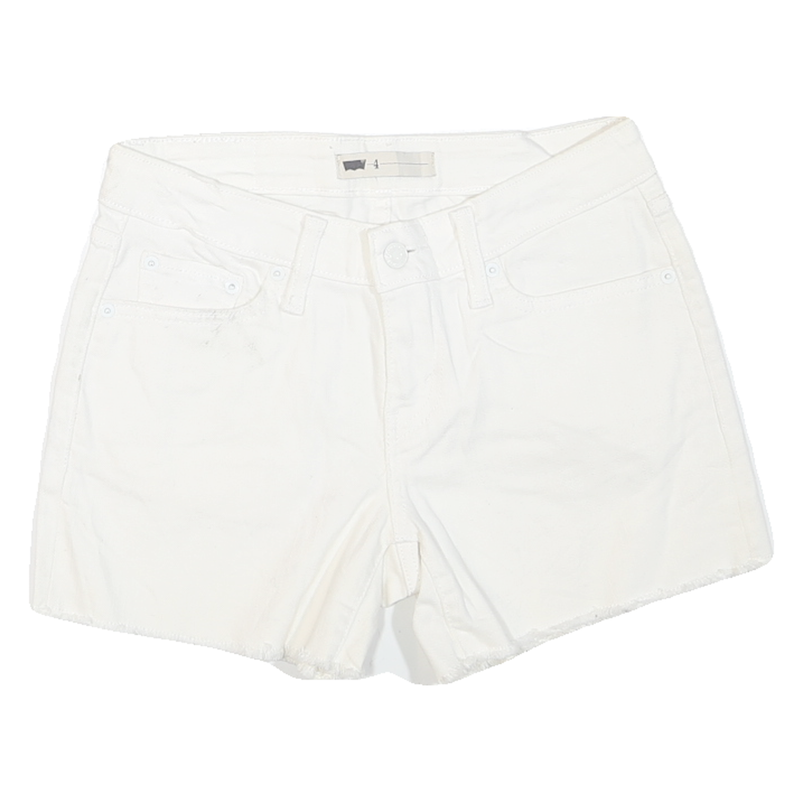 LEVI'S Womens White Cotton Blend Casual Shorts M W30 Raw Hem Classic Fit Refurbished - N/A refurbished available on Cerqular