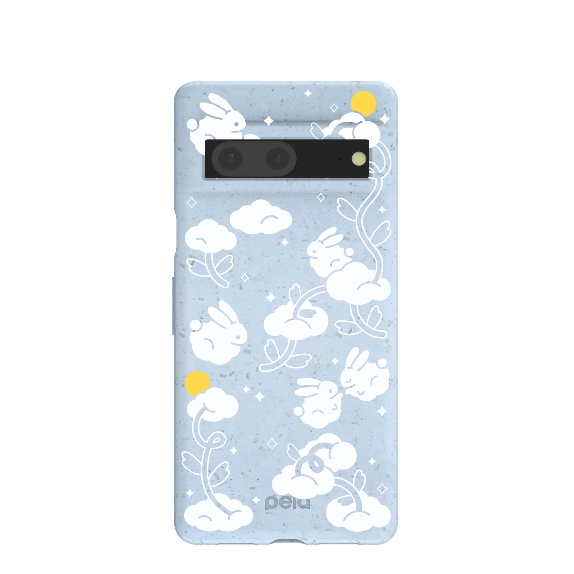 Powder Blue Fluffy Flower Google Pixel 7 Case Refurbished - Pela Case refurbished available on Cerqular