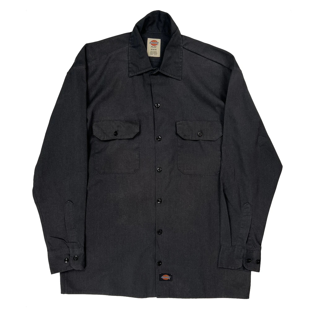 Dickies Shirt - Medium Black Cotton Blend Refurbished - Thrifted (note: this is a term often used to describe second- refurbished available on Cerqular