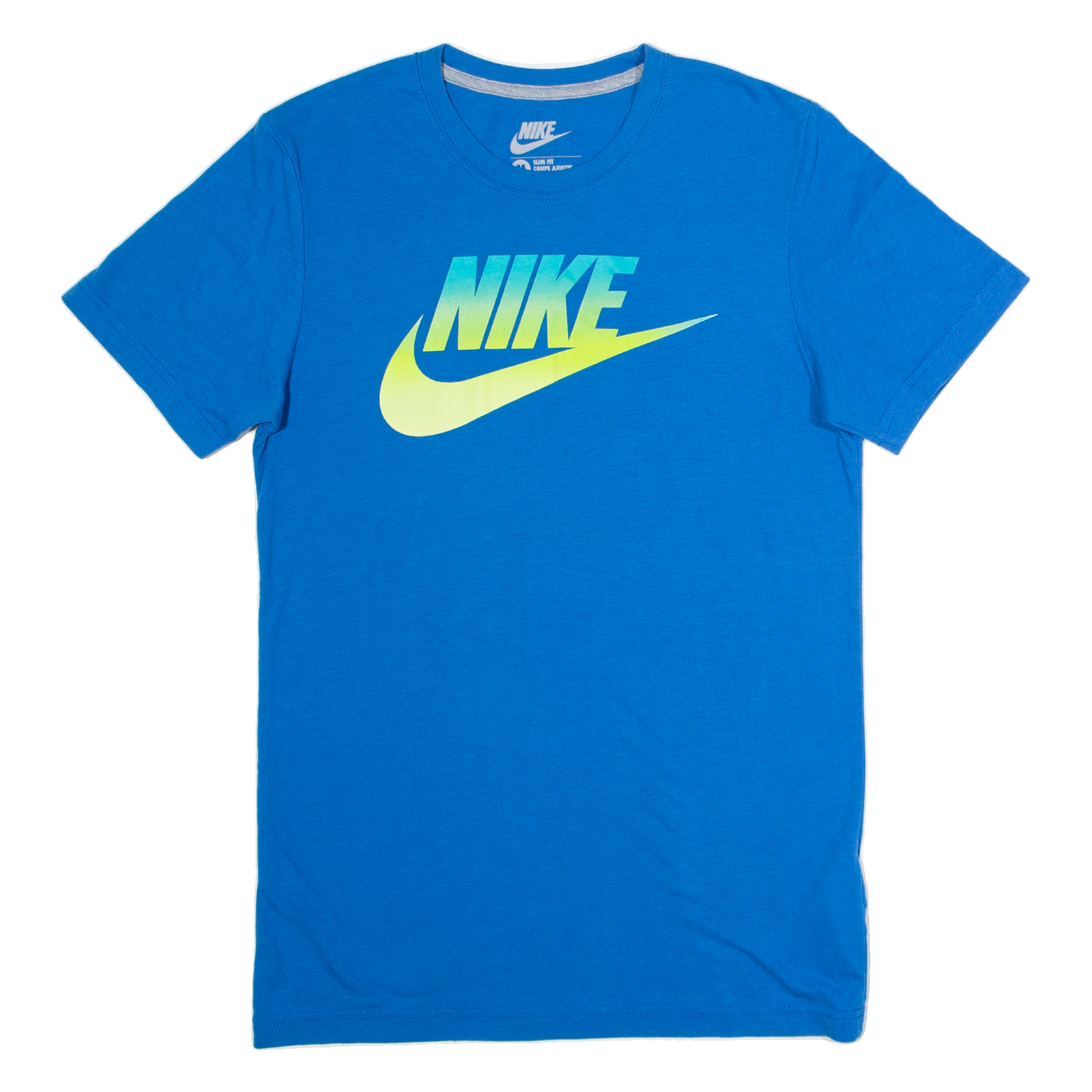 NIKE Slim Fit Mens T-Shirt Blue Crew Neck M Refurbished - N/A refurbished available on Cerqular