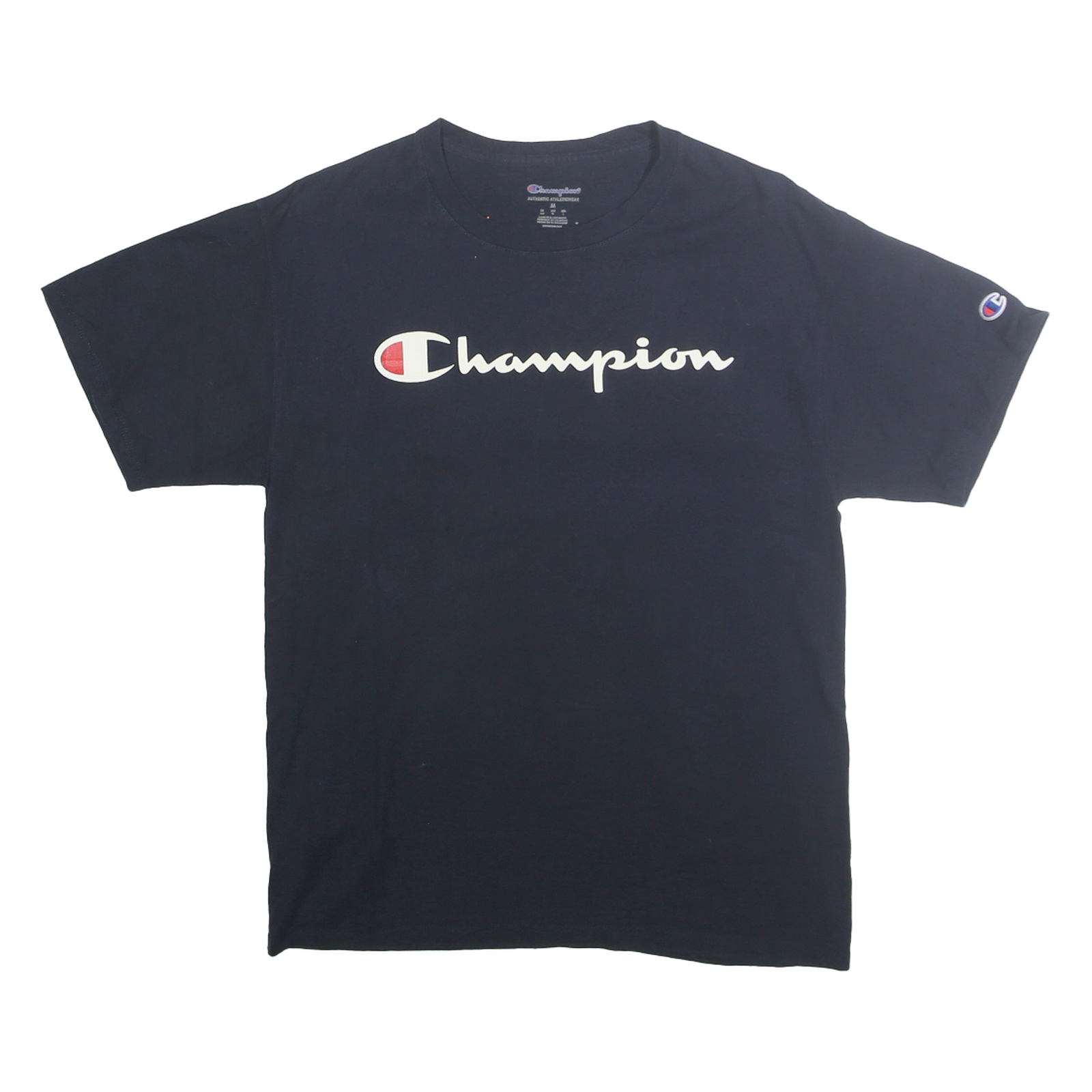 CHAMPION Mens Navy Blue Cotton T-Shirt M Short Sleeve Crew Neck Casual Logo Refurbished - N/A refurbished available on Cerqular