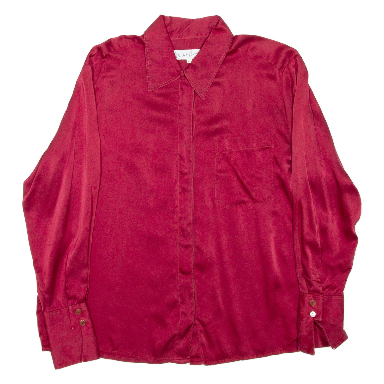 ELISABETH BONARD Womens Formal Shirt Maroon Long Sleeve M Refurbished - N/A refurbished available on Cerqular