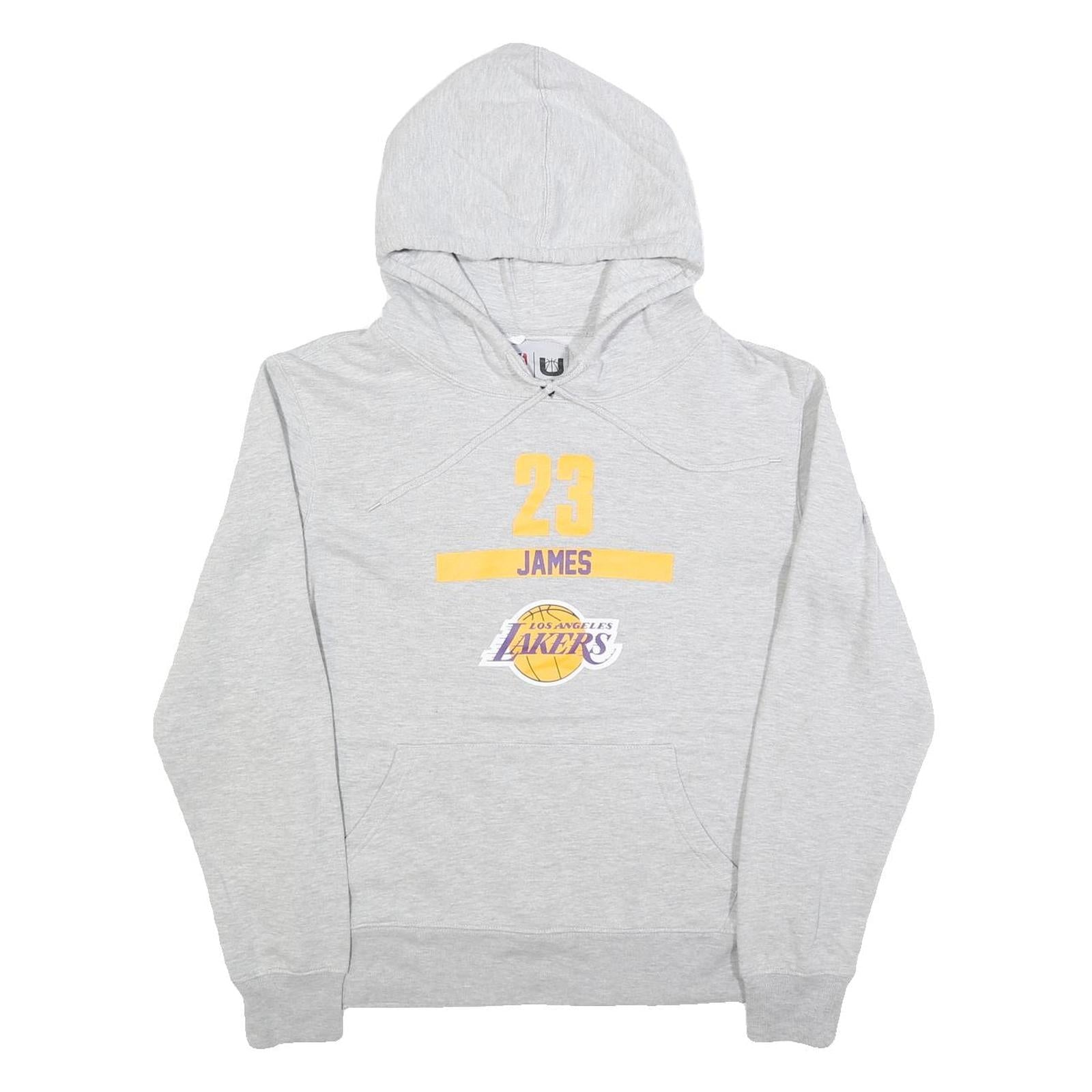 NBA Mens Grey James 23 Hoodie S Los Angeles Lakers Basketball Cotton Blend Refurbished - N/A refurbished available on Cerqular