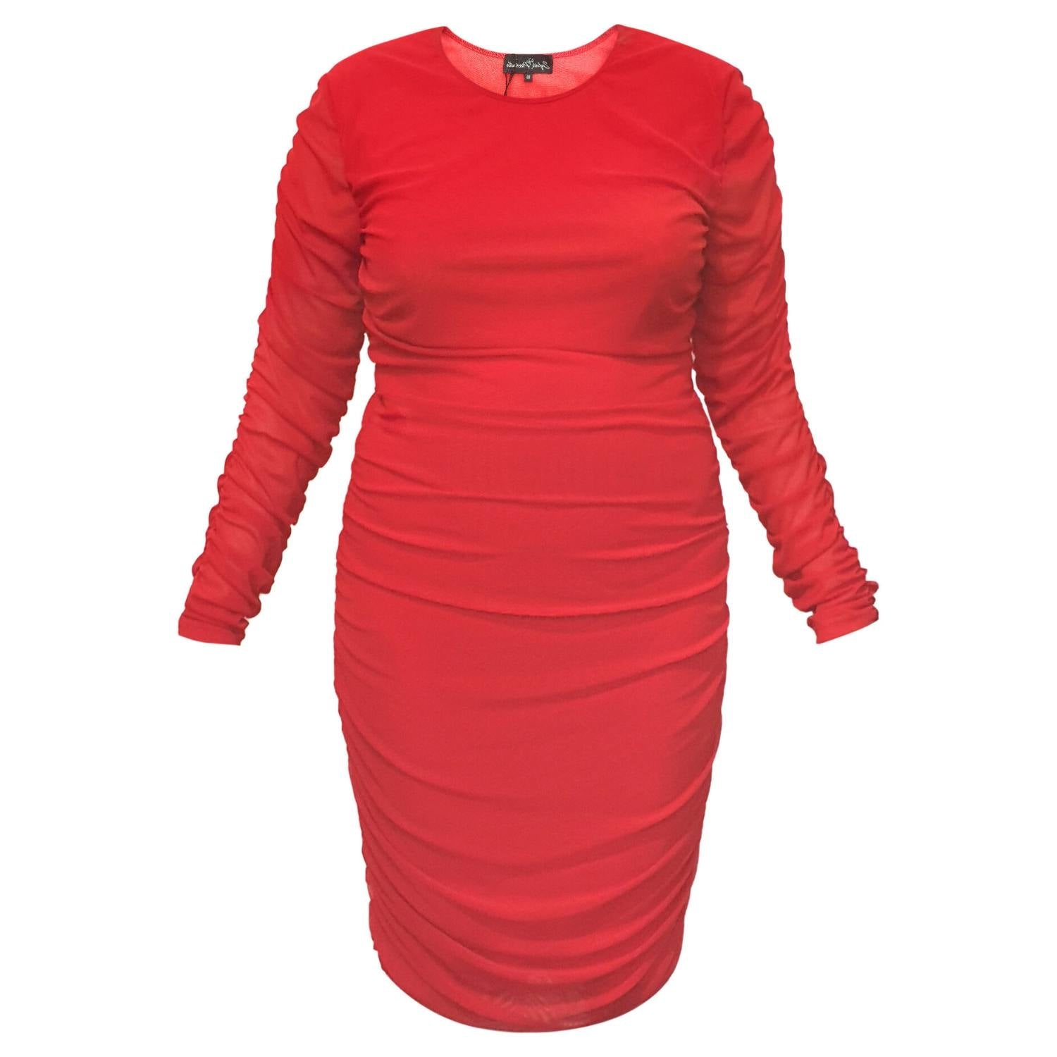 Plus Size Red Ruched Midi Dress - Boudicca - Up to UK 18/US 14 | Size: Size UK 16/ US 12 | Color: Red Refurbished - N/A refurbished available on Cerqular