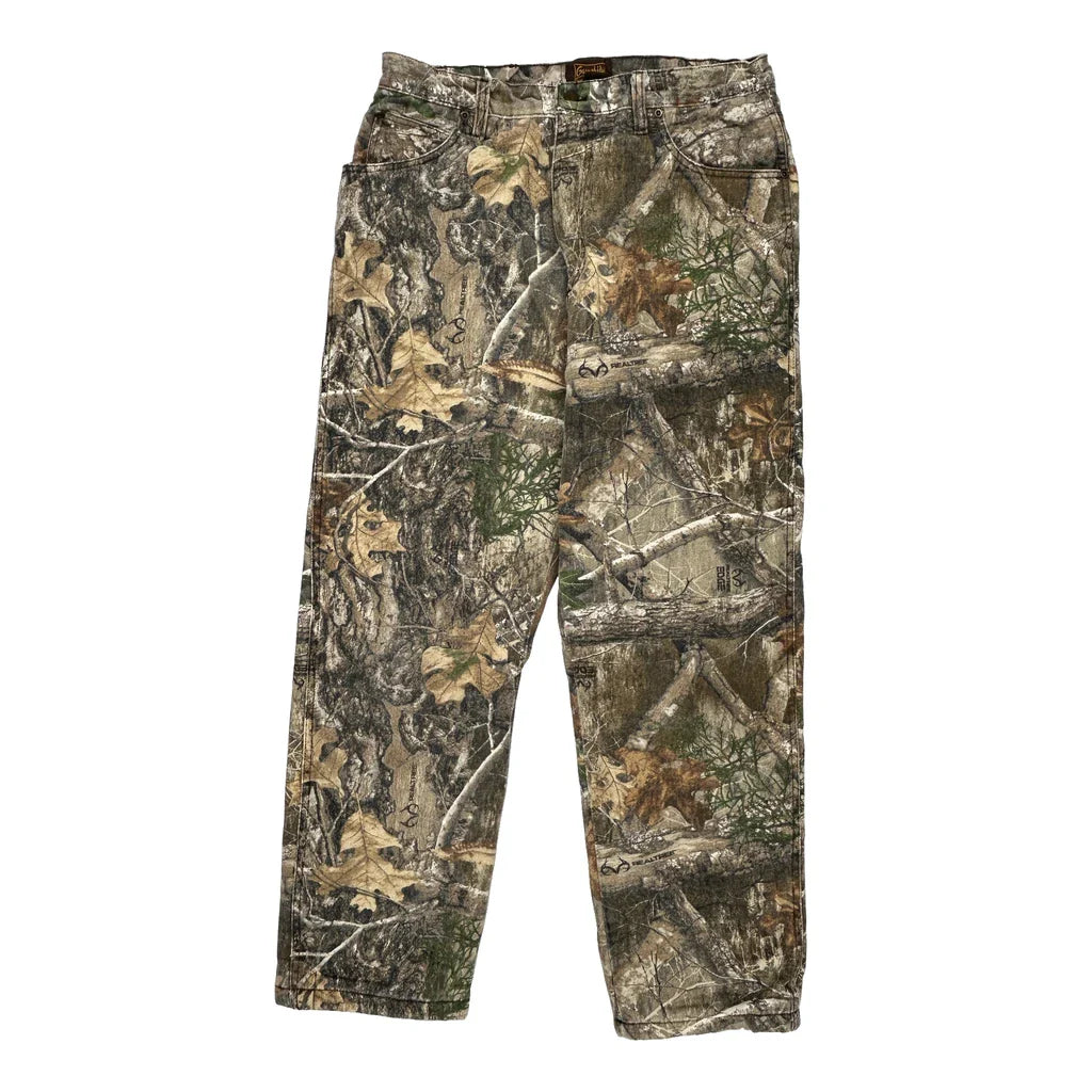 Gamehide Camo Cargo Trousers - 32W 34L Khaki Cotton Refurbished - Thrifted (note: this is a term often used to describe second- refurbished available on Cerqular