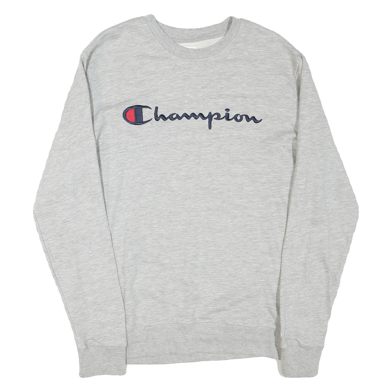 CHAMPION Mens Grey Cotton Blend Crew Neck M Logo Sweatshirt Lightweight Casual Refurbished - N/A refurbished available on Cerqular