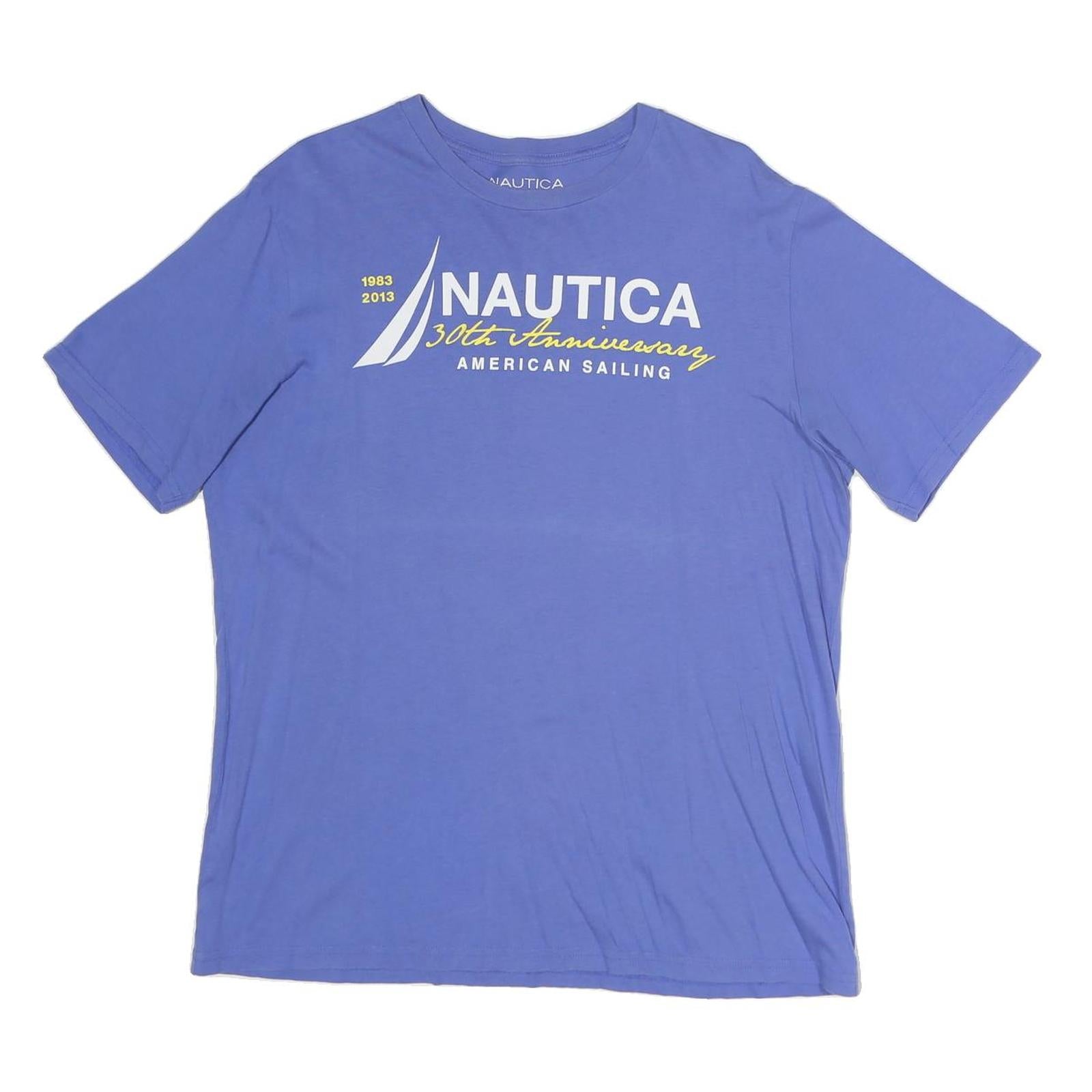 NAUTICA Mens Blue Graphic T-Shirt S Short Sleeve Crew Neck Cotton Comfortable Refurbished - N/A refurbished available on Cerqular