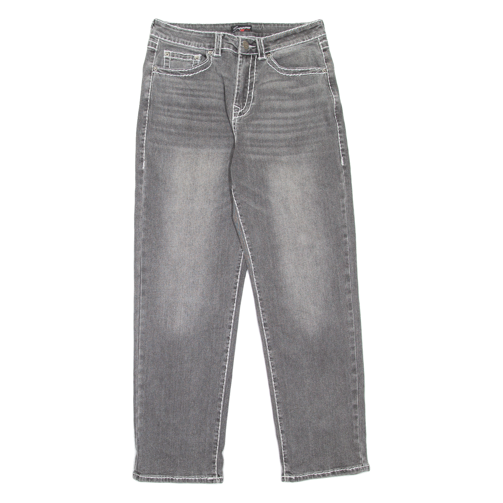SUPERCREW Mens Jeans Grey Relaxed Tapered Stone Wash W32 L29 Refurbished - N/A refurbished available on Cerqular