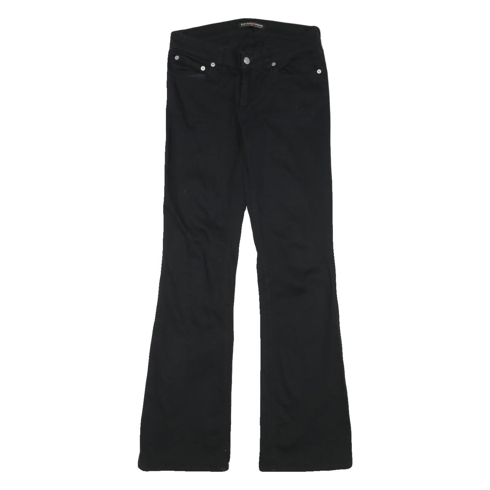 RALPH LAUREN POLO JEANS COMPANY Womens Cotton Blend Black Regular Flared Refurbished - N/A refurbished available on Cerqular