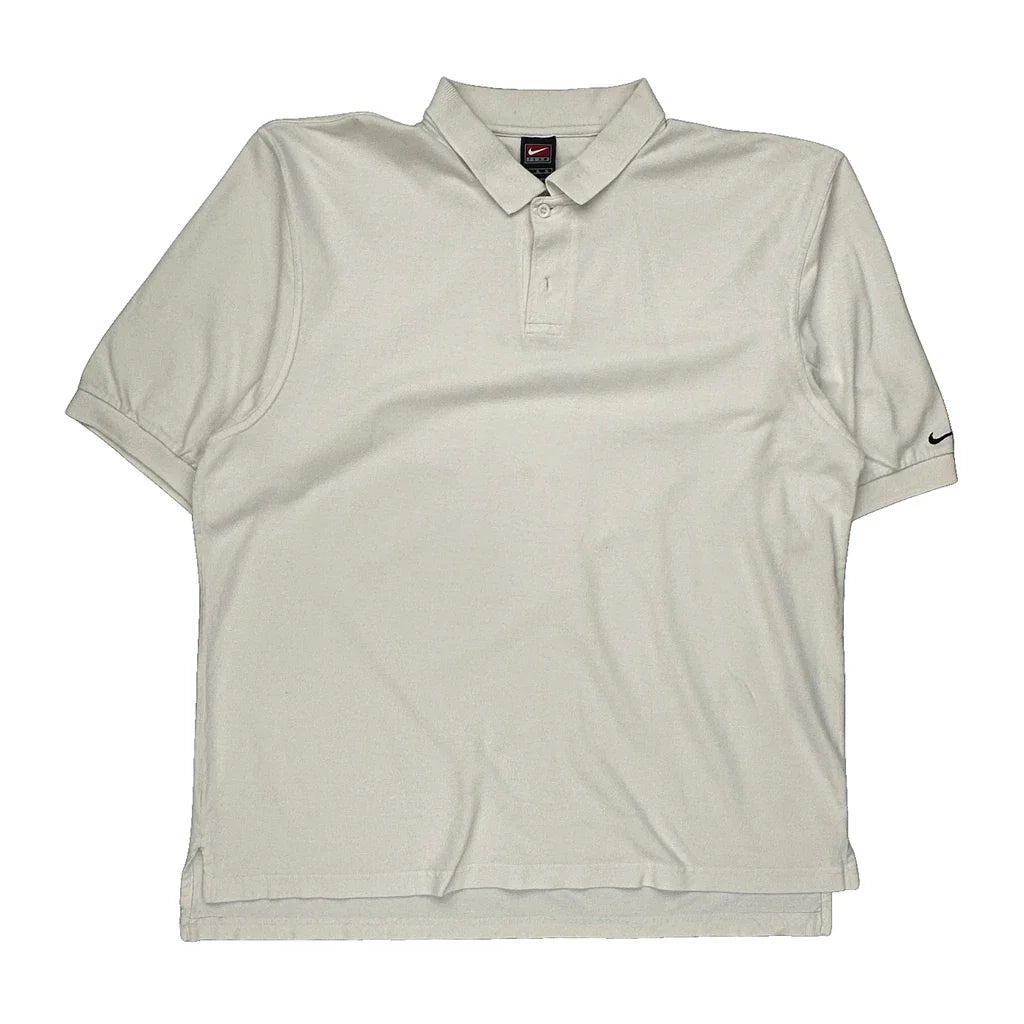 Buy Nike Polo Shirt - XL White Cotton Refurbished - $33.49 Nike Polo Shirt - XL White Cotton Refurbished - Thrifted (note: this is a term often used to describe second- refurbished available on Cerqular