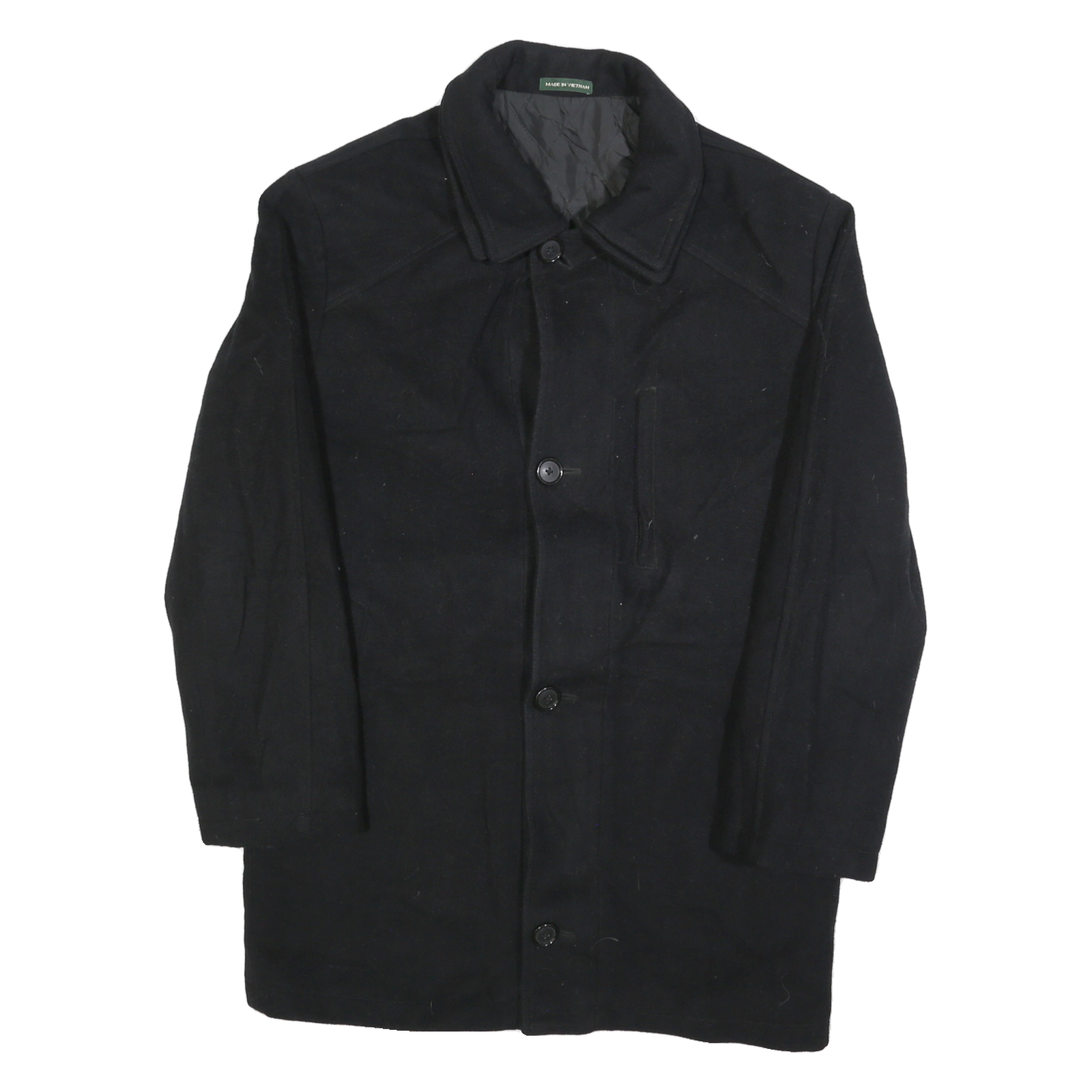 LAUREN RALPH LAUREN Mens Black Wool Button Jacket M Plain Classic Warm Refurbished - N/A refurbished available on Cerqular