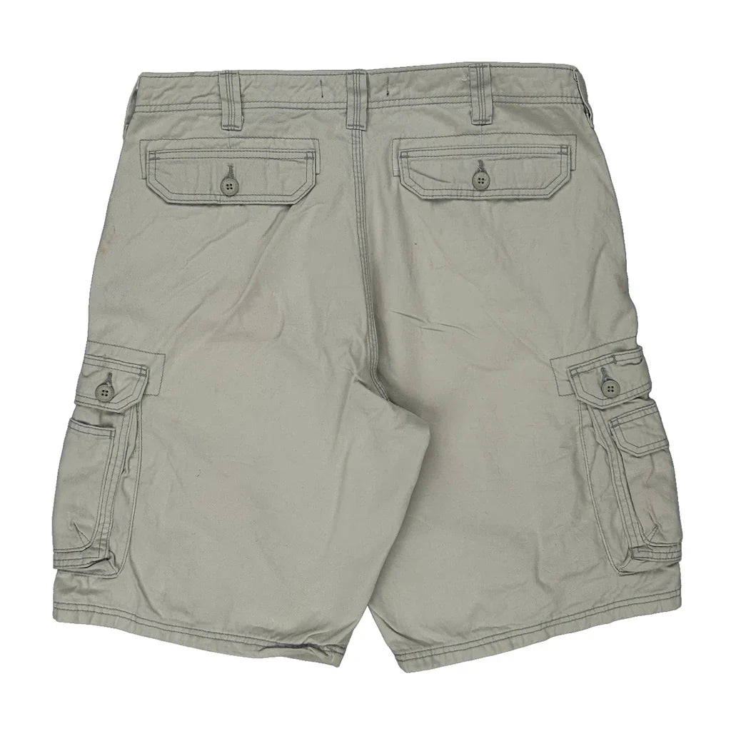 Lee Cargo Shorts - 36W 11L Beige Cotton Refurbished - Thrifted (note: this is a term often used to describe second- refurbished available on Cerqular