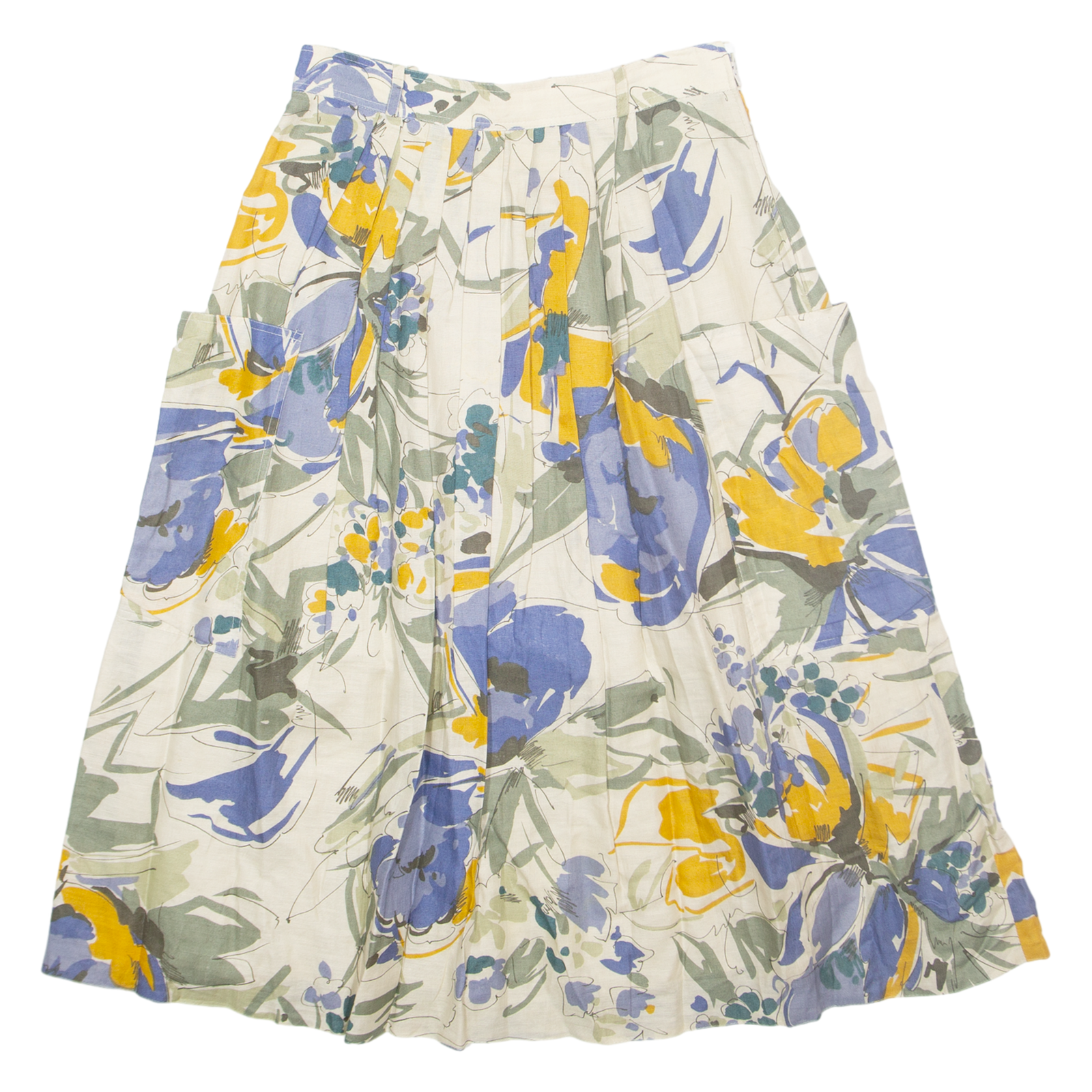 Womens A-Line Skirt Blue Midi Floral S Refurbished - N/A refurbished available on Cerqular