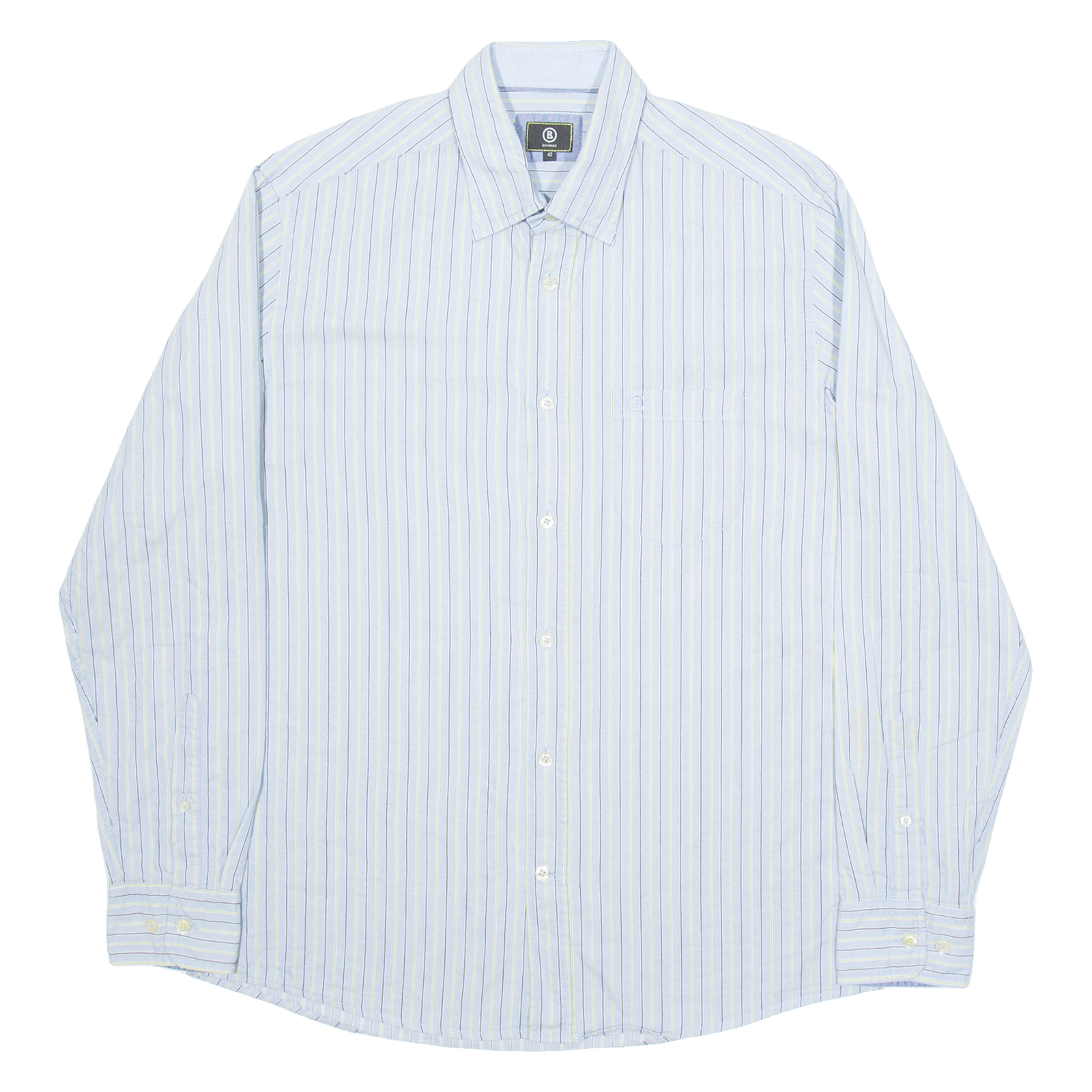 BOGNER Mens Shirt Blue Striped Long Sleeve L Refurbished - N/A refurbished available on Cerqular