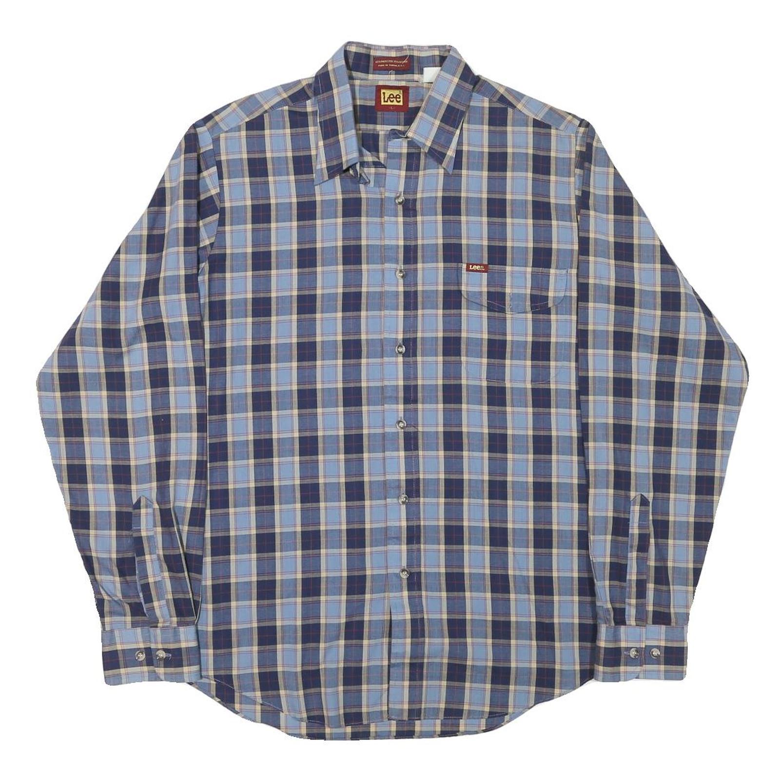 Buy LEE Mens Blue & Beige Checked Shirt L Casual Button Down Long Sleeve Refurbished - $38.99 LEE Mens Blue & Beige Checked Shirt L Casual Button Down Long Sleeve Refurbished - N/A refurbished available on Cerqular