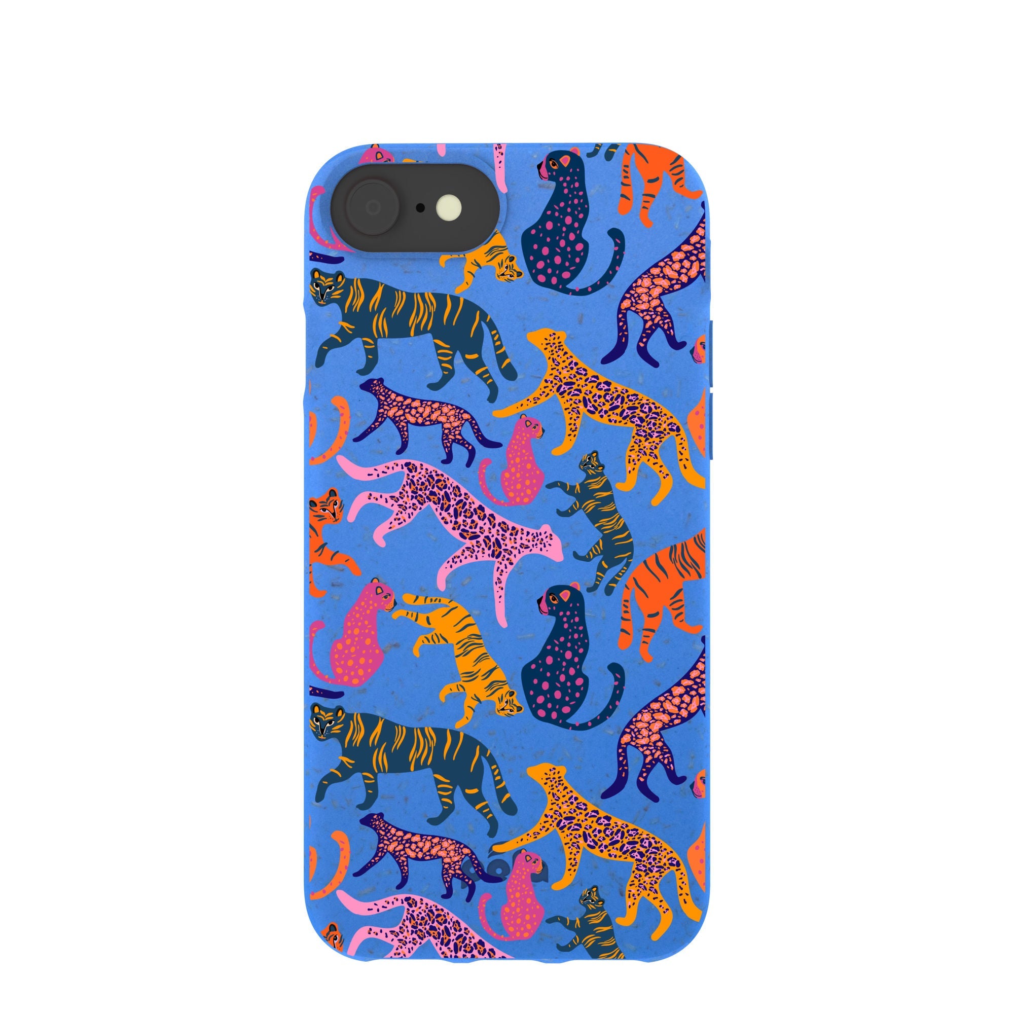 Electric Blue Jungle Cat iPhone 6/6s/7/8/SE Case Refurbished - Pela Case refurbished available on Cerqular