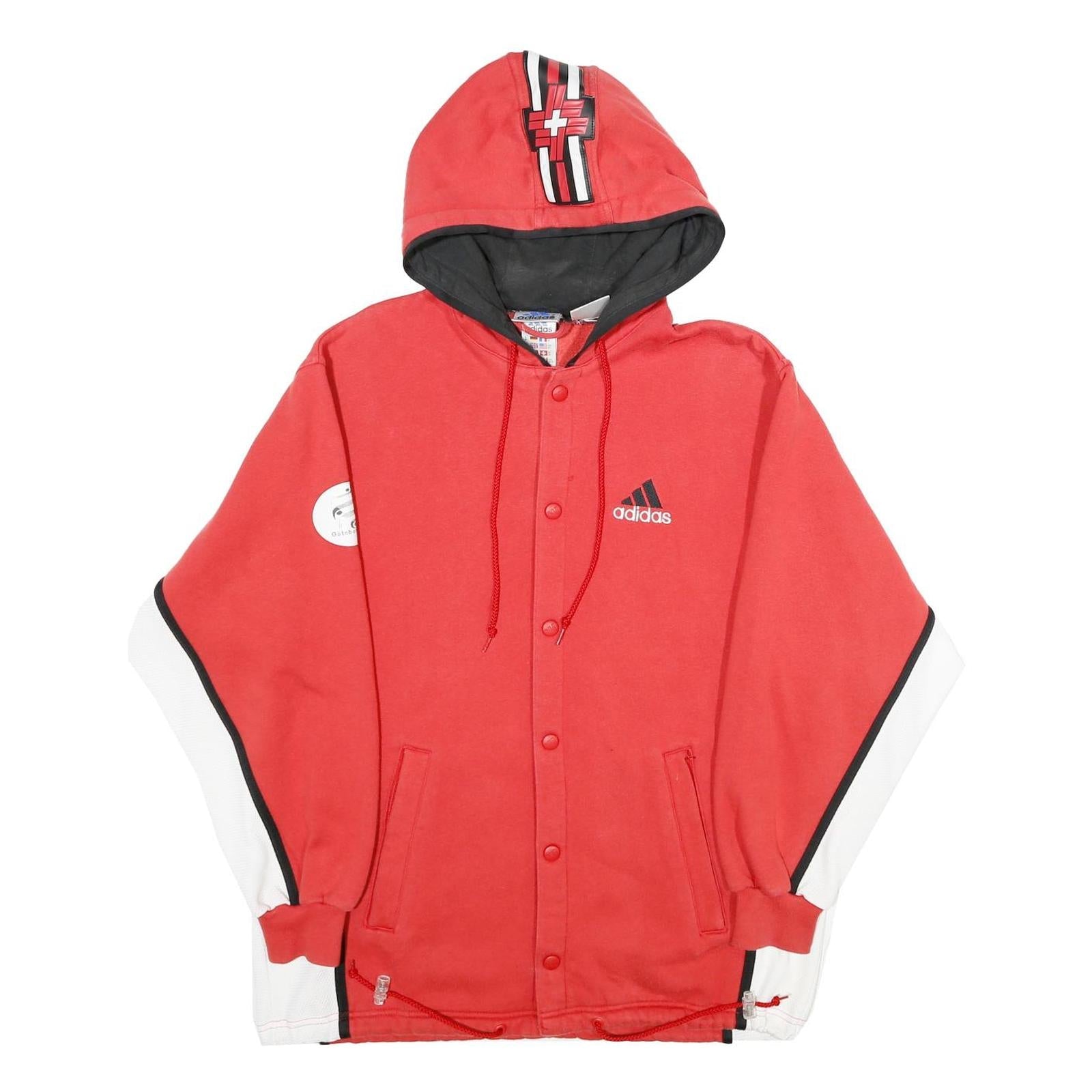 ADIDAS Mens Red Contrast Panel Cotton Blend Hoodie XS Sports Casual Refurbished - N/A refurbished available on Cerqular