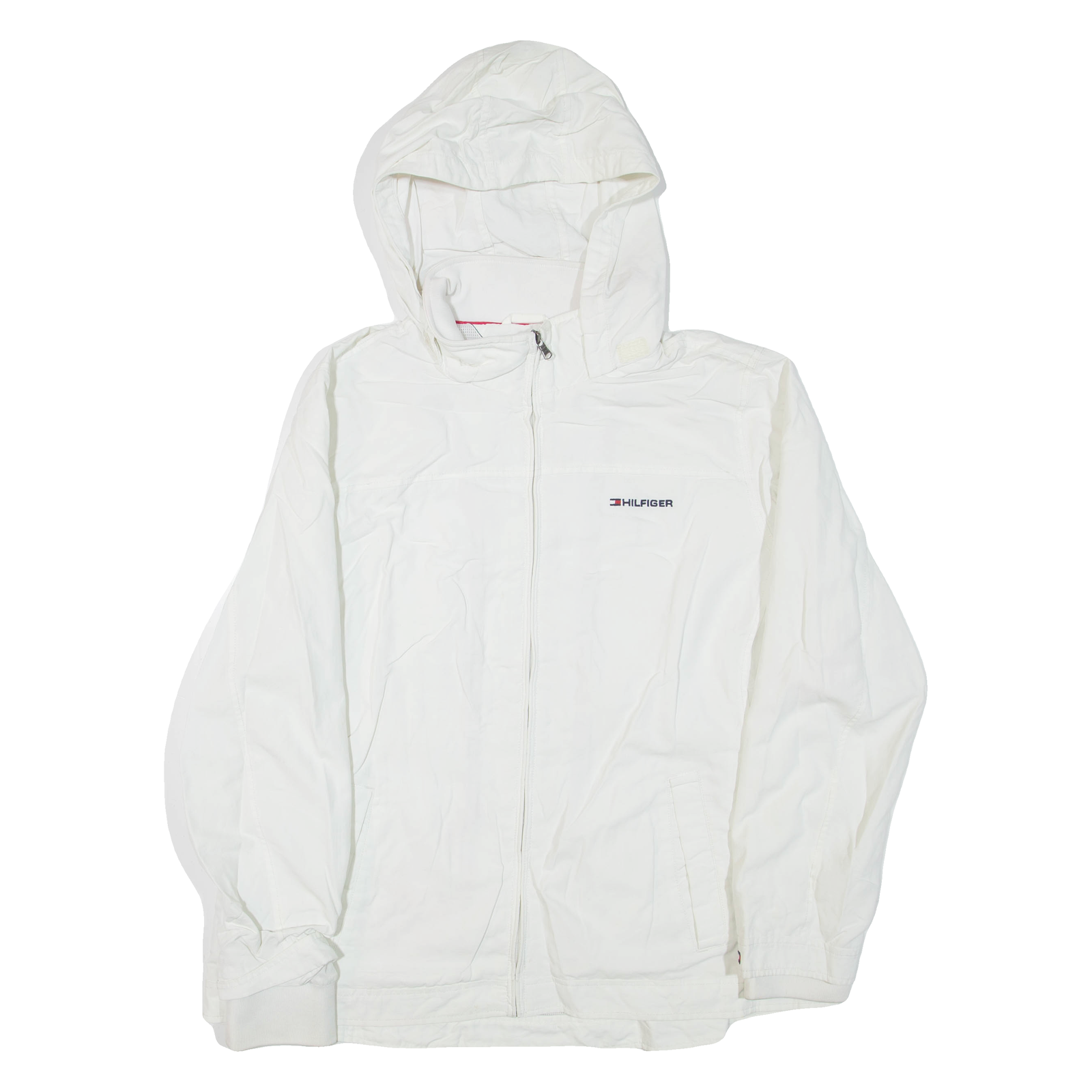 TOMMY HILFIGER Womens Jacket White Nylon Hooded 2XL Refurbished - N/A refurbished available on Cerqular