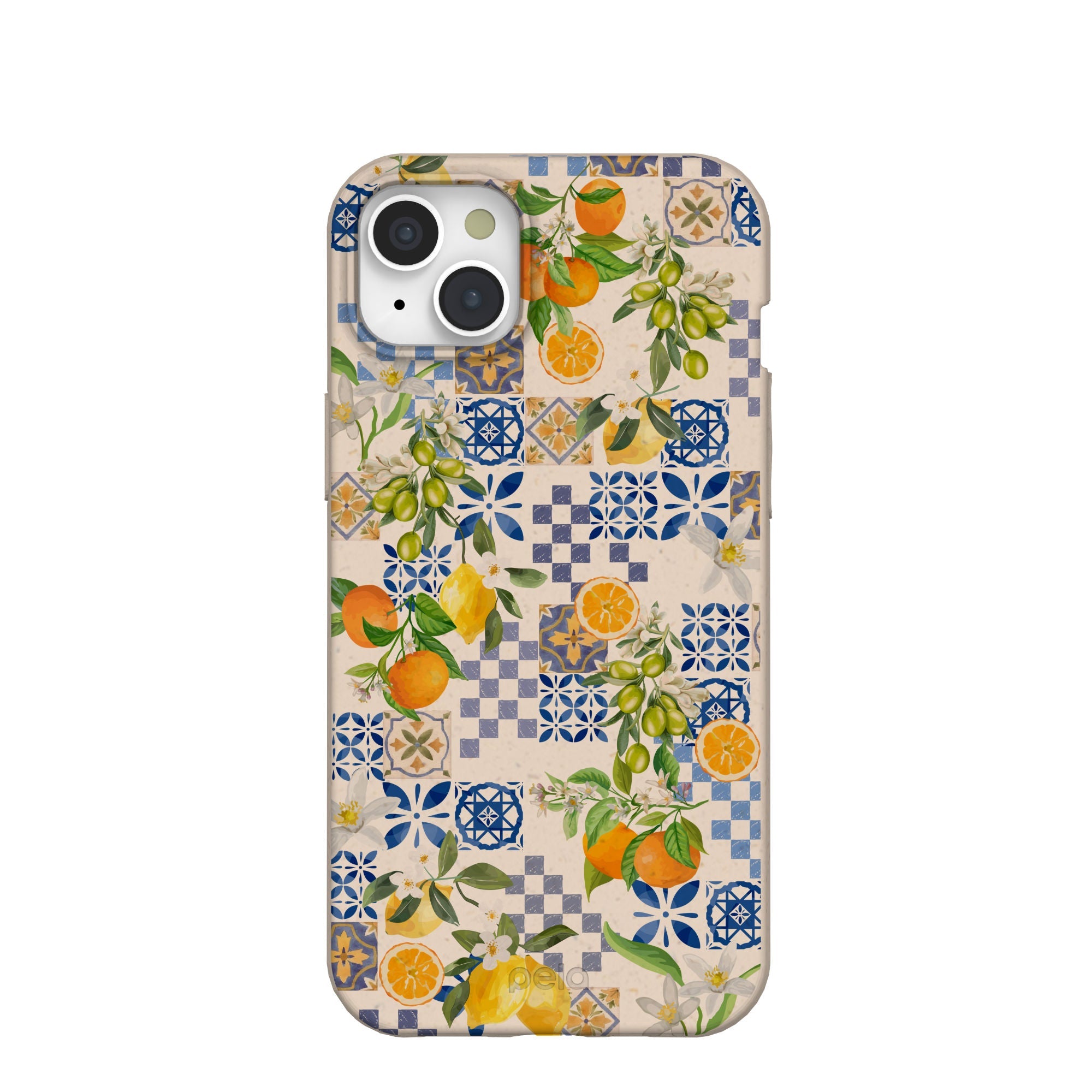Seashell Amalfi Fruits iPhone 15 Plus Case Refurbished - Pela Case refurbished available on Cerqular