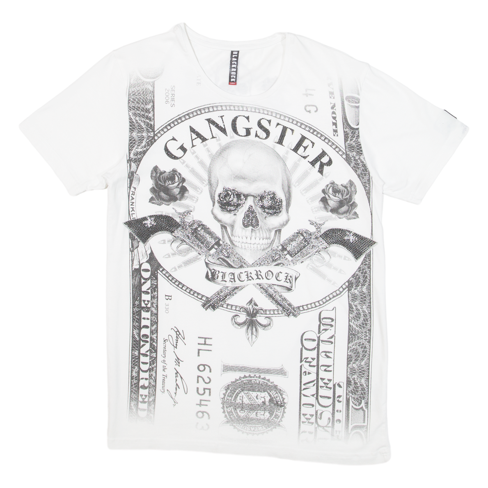 BLACKROCK Skull Mens Biker T-Shirt White L Refurbished - N/A refurbished available on Cerqular