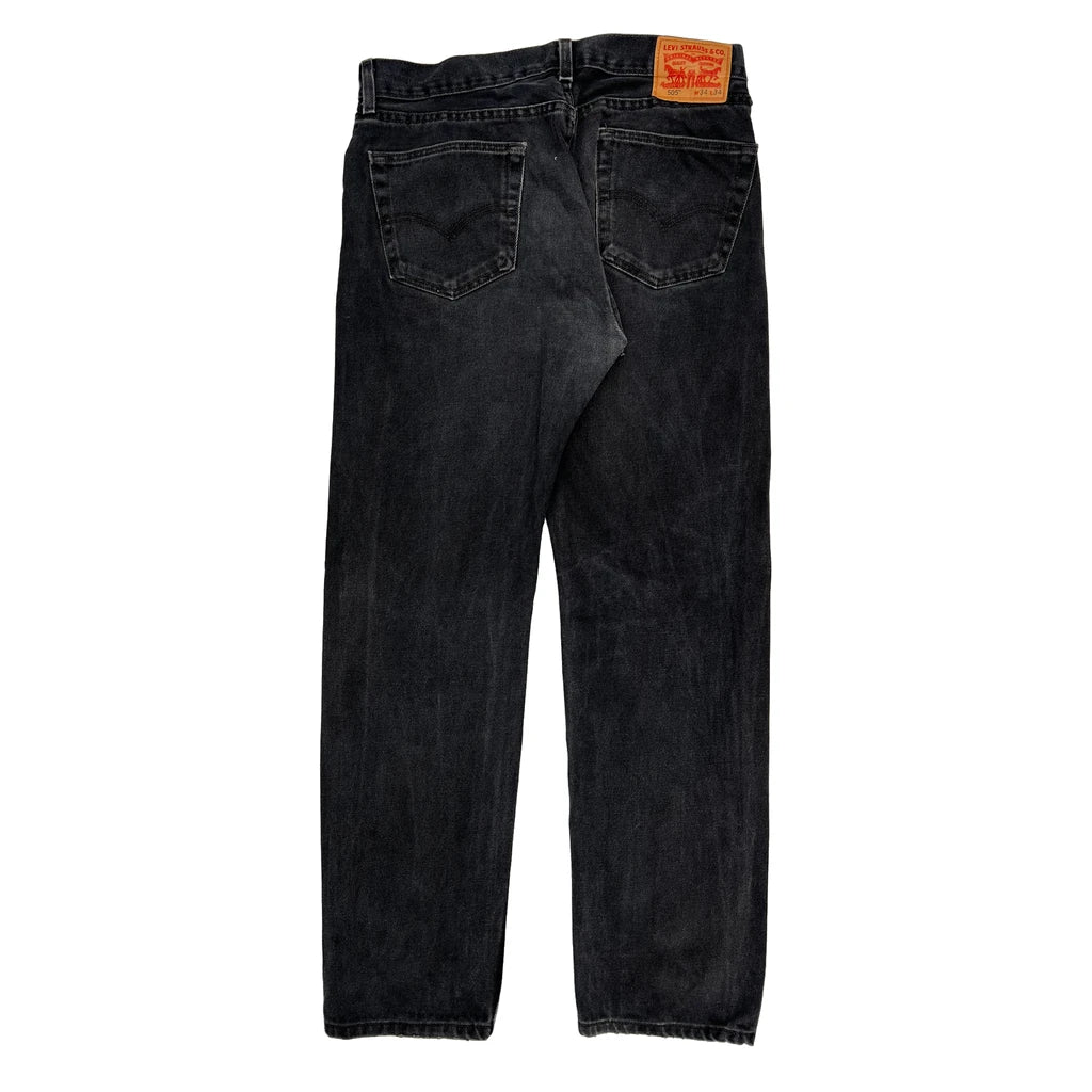 Levis 505 Jeans - 32W 32L Black Cotton Refurbished - Thrifted (note: this is a term often used to describe second- refurbished available on Cerqular