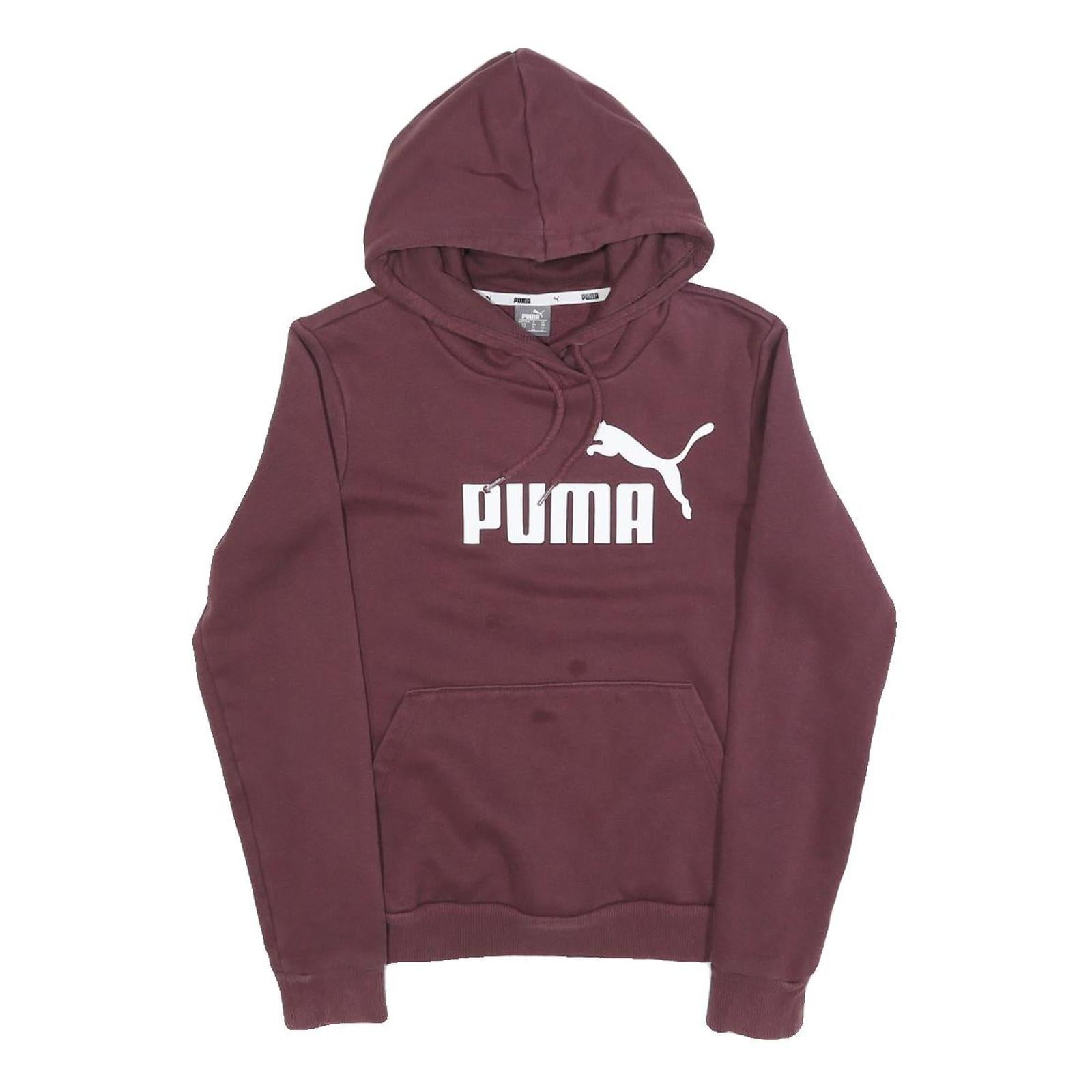 PUMA Womens Maroon Hoodie UK 8 Cotton Blend Pullover Logo Sweatshirt Refurbished - N/A refurbished available on Cerqular