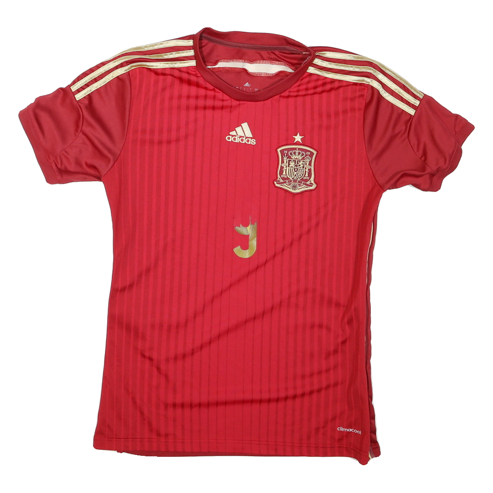 ADIDAS Mens Red & Gold Spain Football Shirt S Short Sleeve Crew Neck Torres 9 Refurbished - N/A refurbished available on Cerqular