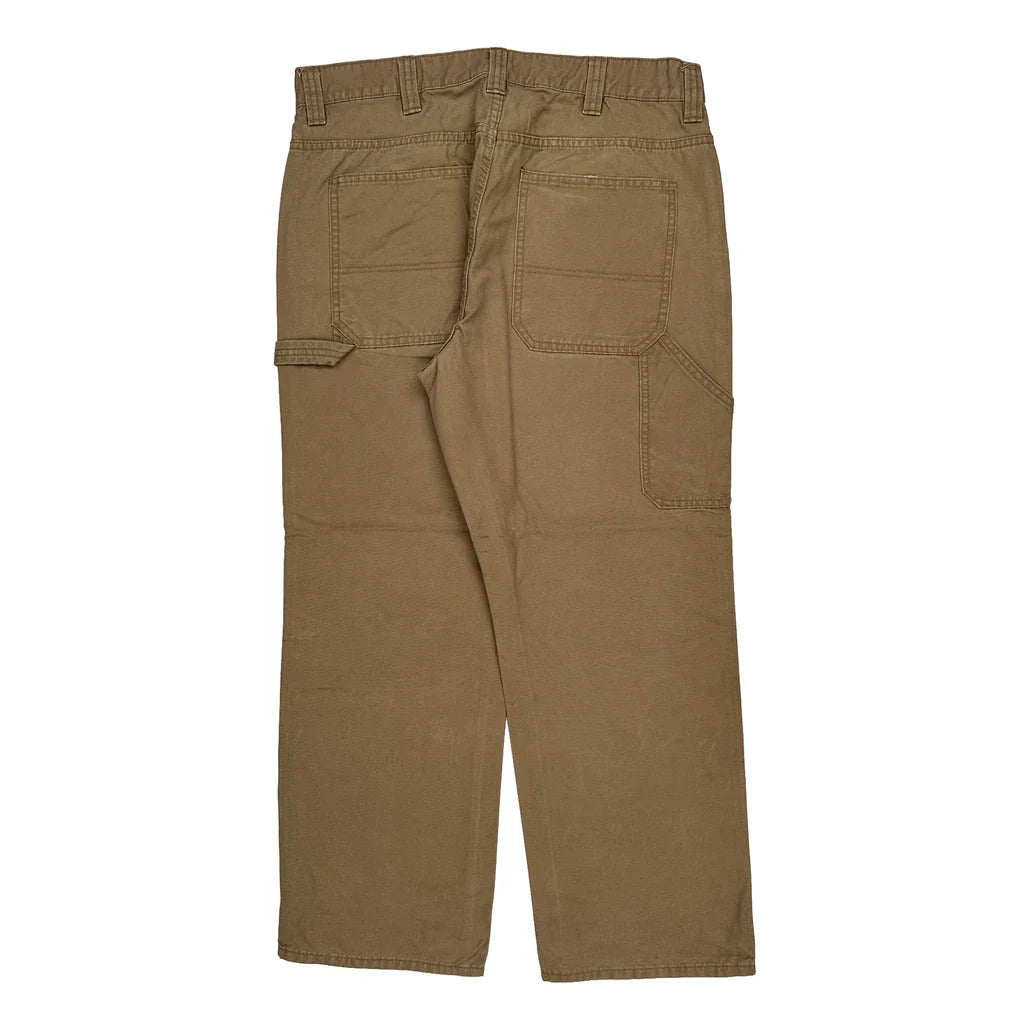 Blue Mountain Carpenter Trousers - 36W 30L Brown Cotton Refurbished - Thrifted (note: this is a term often used to describe second- refurbished available on Cerqular