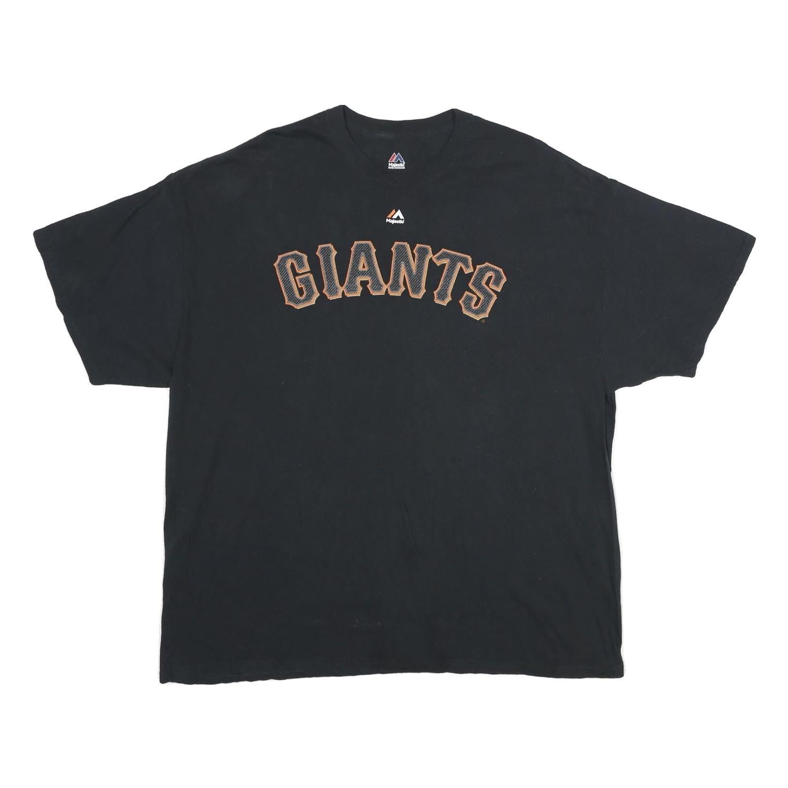 MAJESTIC Mens Black Giants Graphic T-Shirt 2XL Short Sleeve Crew Neck Refurbished - N/A refurbished available on Cerqular