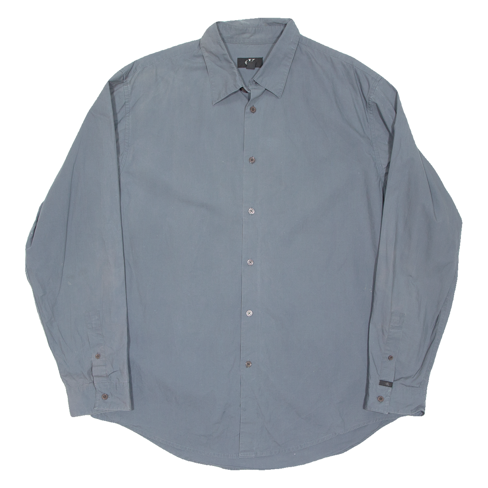 CALVIN KLEIN Mens Plain Shirt Grey Long Sleeve XL Refurbished - N/A refurbished available on Cerqular