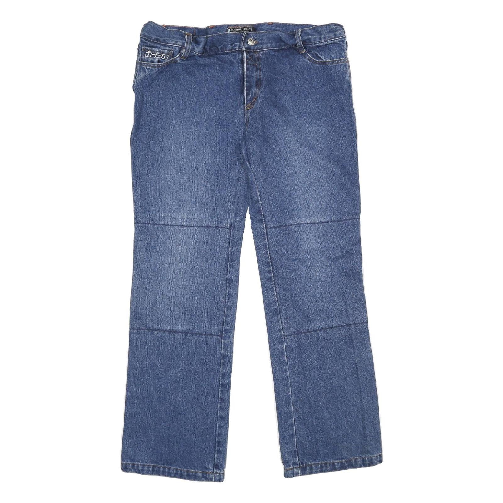 IICON Womens Jeans Blue Regular Straight Denim Medium W36 L32 Stylish Label Refurbished - N/A refurbished available on Cerqular