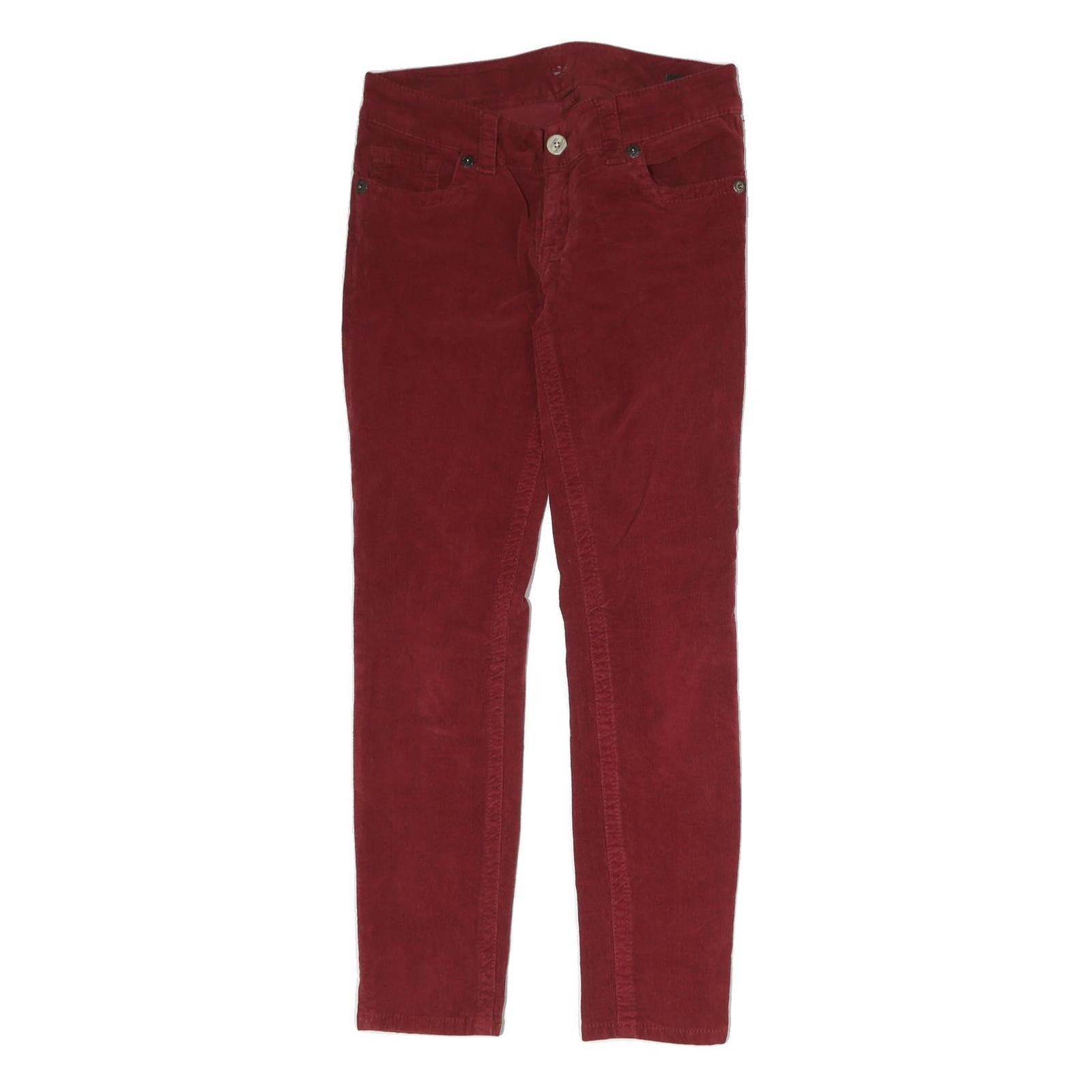 SEVEN7 Mens Cotton Red Regular Skinny Trousers W30 L29 Stylish Fit Casual Refurbished - N/A refurbished available on Cerqular