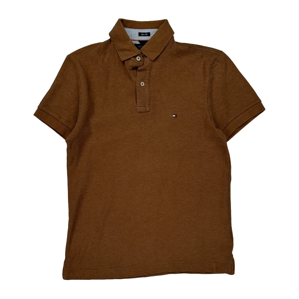 Buy Tommy Hilfiger Slim Fit Polo Shirt - Small Brown Cotton Refurbished - $24.11 Tommy Hilfiger Slim Fit Polo Shirt - Small Brown Cotton Refurbished - Thrifted (note: this is a term often used to describe second- refurbished available on Cerqular