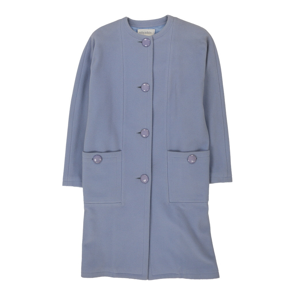 Buy Mila Schon Jacket - Medium Blue Cashmere Blend | Size: medium Refurbished - $76.04 Mila Schon Jacket - Medium Blue Cashmere Blend | Size: medium Refurbished - N/A (Preloved Designer is not a specific brand, it refurbished available on Cerqular