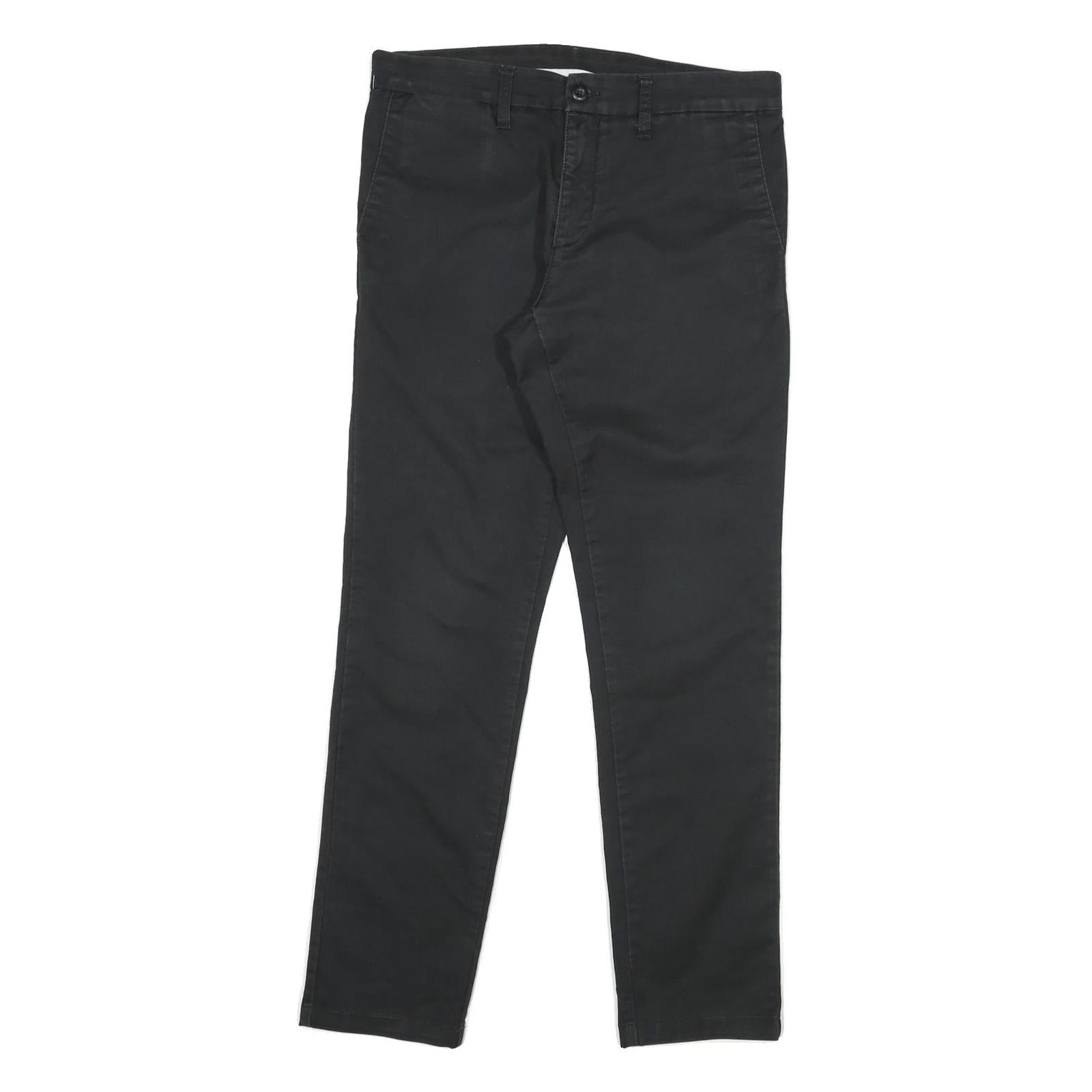 CARHARTT Mens Cotton Blend Black Regular Fit Straight Leg Trousers W33 L32 Refurbished - N/A refurbished available on Cerqular