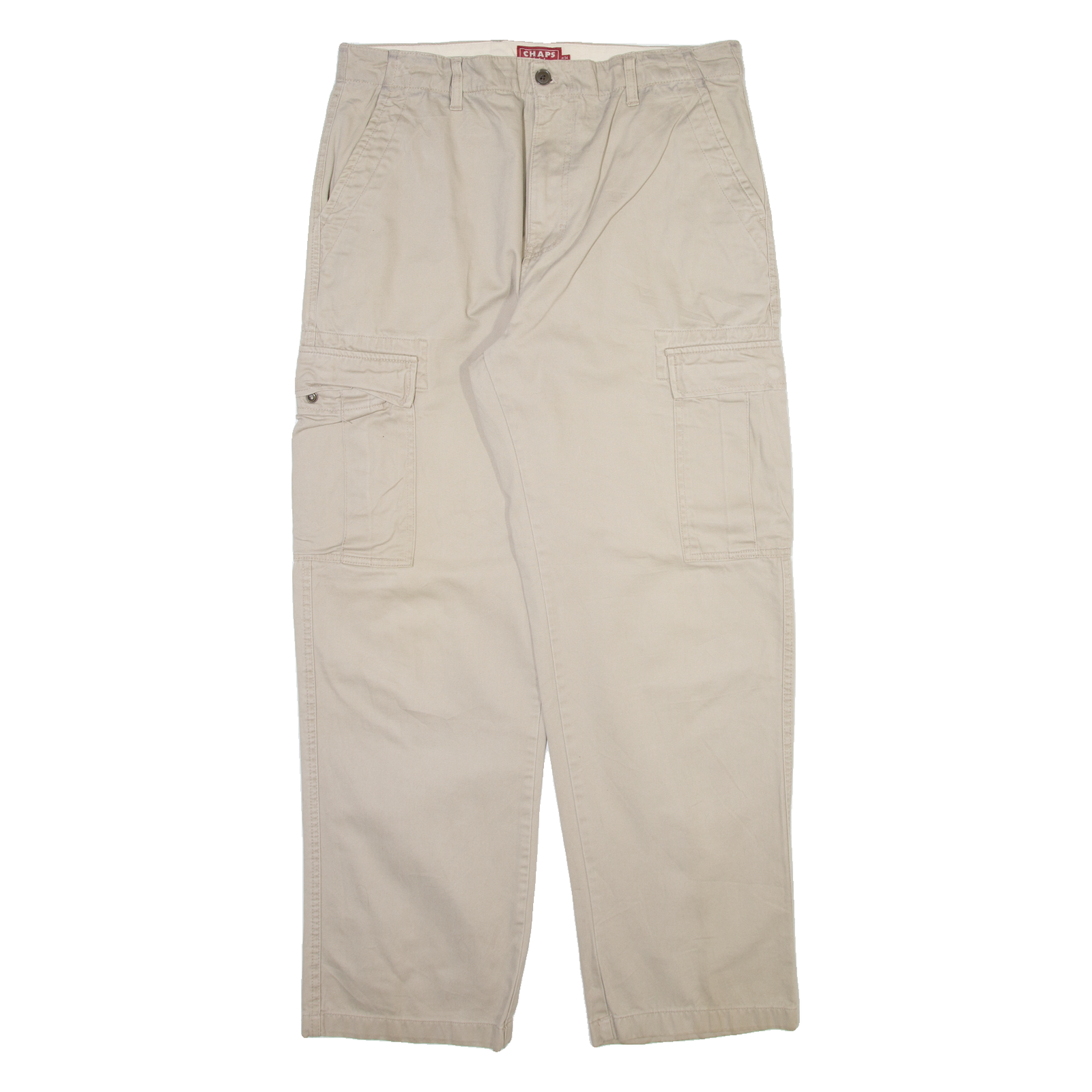 CHAPS Cargo Mens Trousers Beige Relaxed Straight W34 L32 Refurbished - N/A refurbished available on Cerqular