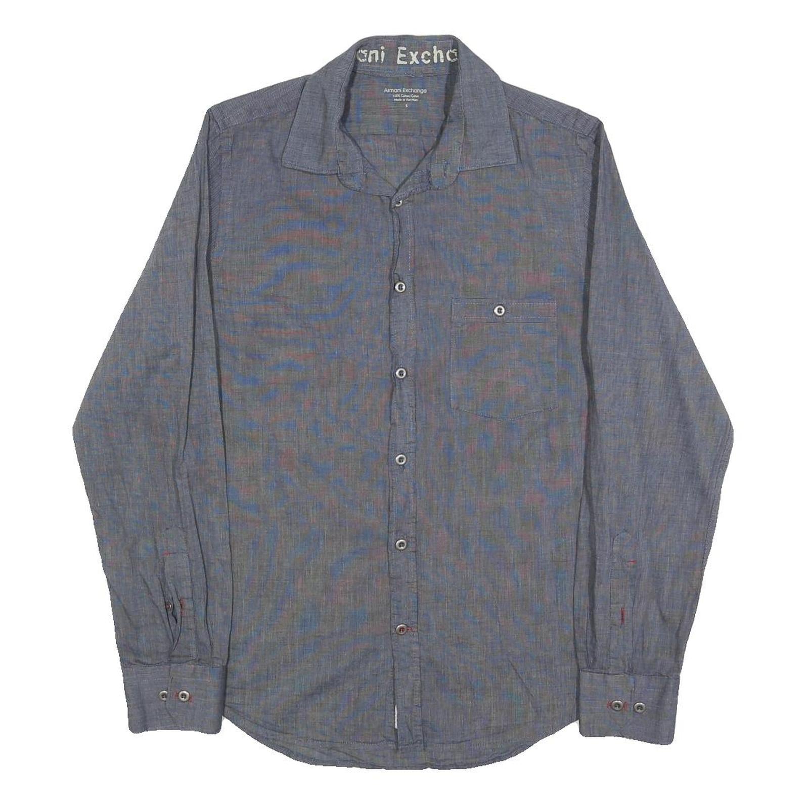 ARMANI EXCHANGE Mens Blue Shirt S Cotton Long Sleeve Casual Stylish Refurbished - N/A refurbished available on Cerqular