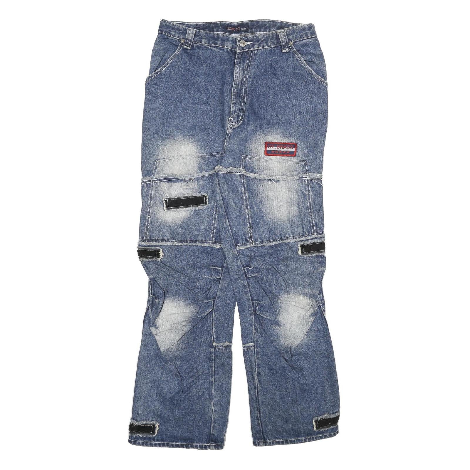 EONTO Mens Blue Regular Fit Straight Denim Stone Wash Jeans W31 L30 Workwear Refurbished - N/A refurbished available on Cerqular