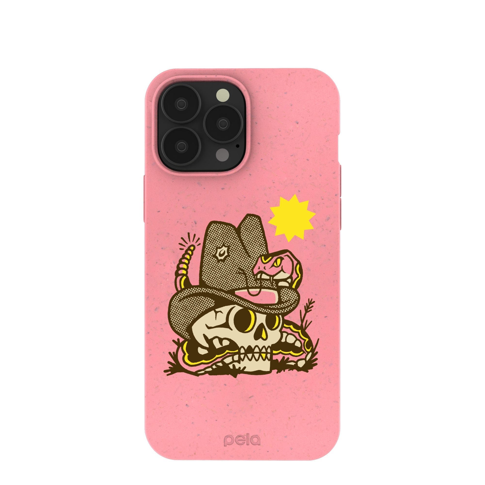 Bubblegum Pink Snakebite iPhone 13 Pro Max Case Refurbished - Pela Case refurbished available on Cerqular
