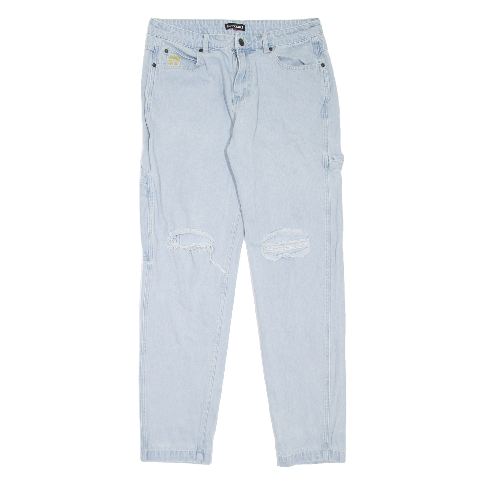 BLACK SALT Carpenter Distressed Womens Jeans Blue Regular Tapered W30 L30 Refurbished - N/A refurbished available on Cerqular