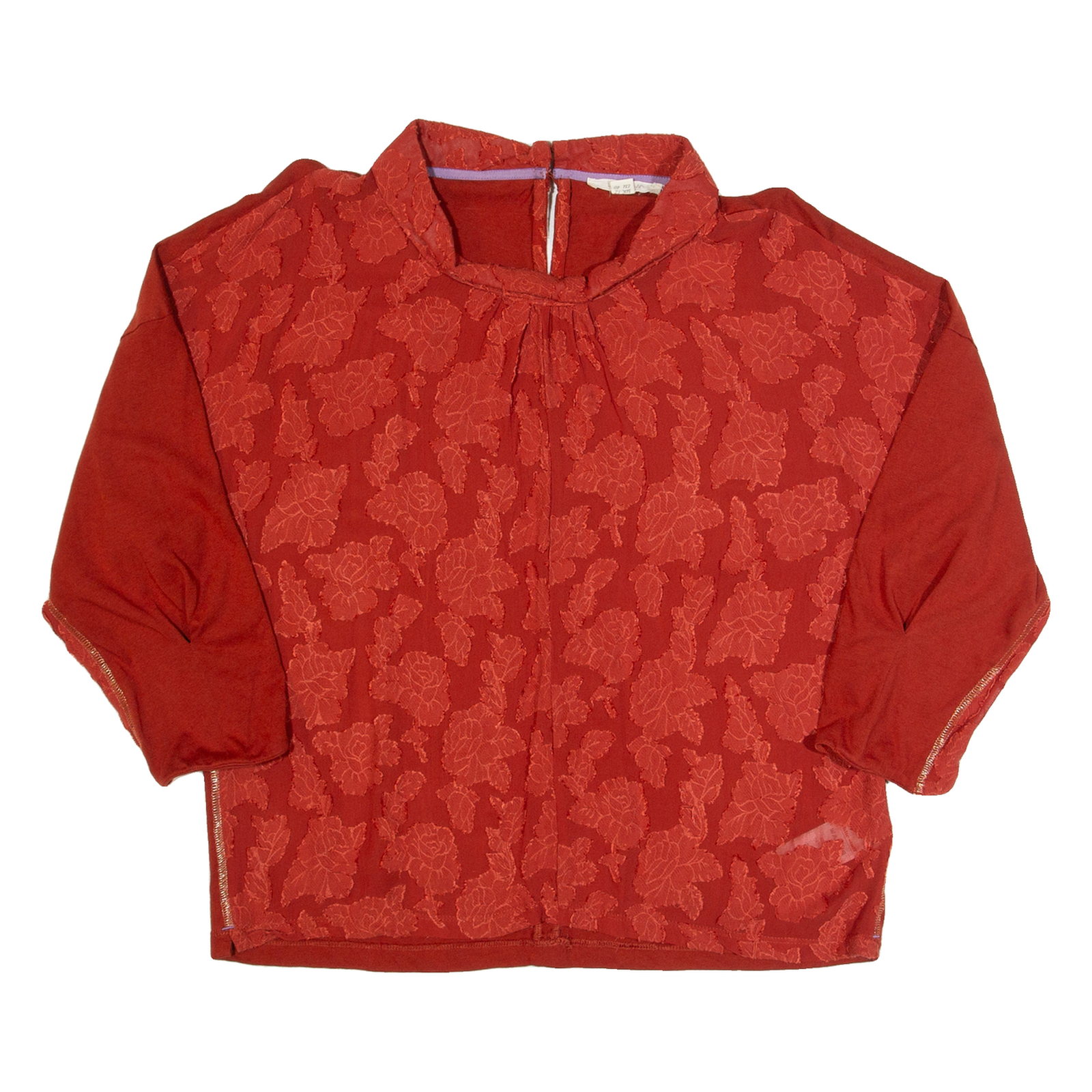 WHITE STUFF Sheer Womens Printed Blouse Red Roll Neck 3/4 Sleeve UK 12 Refurbished - N/A refurbished available on Cerqular