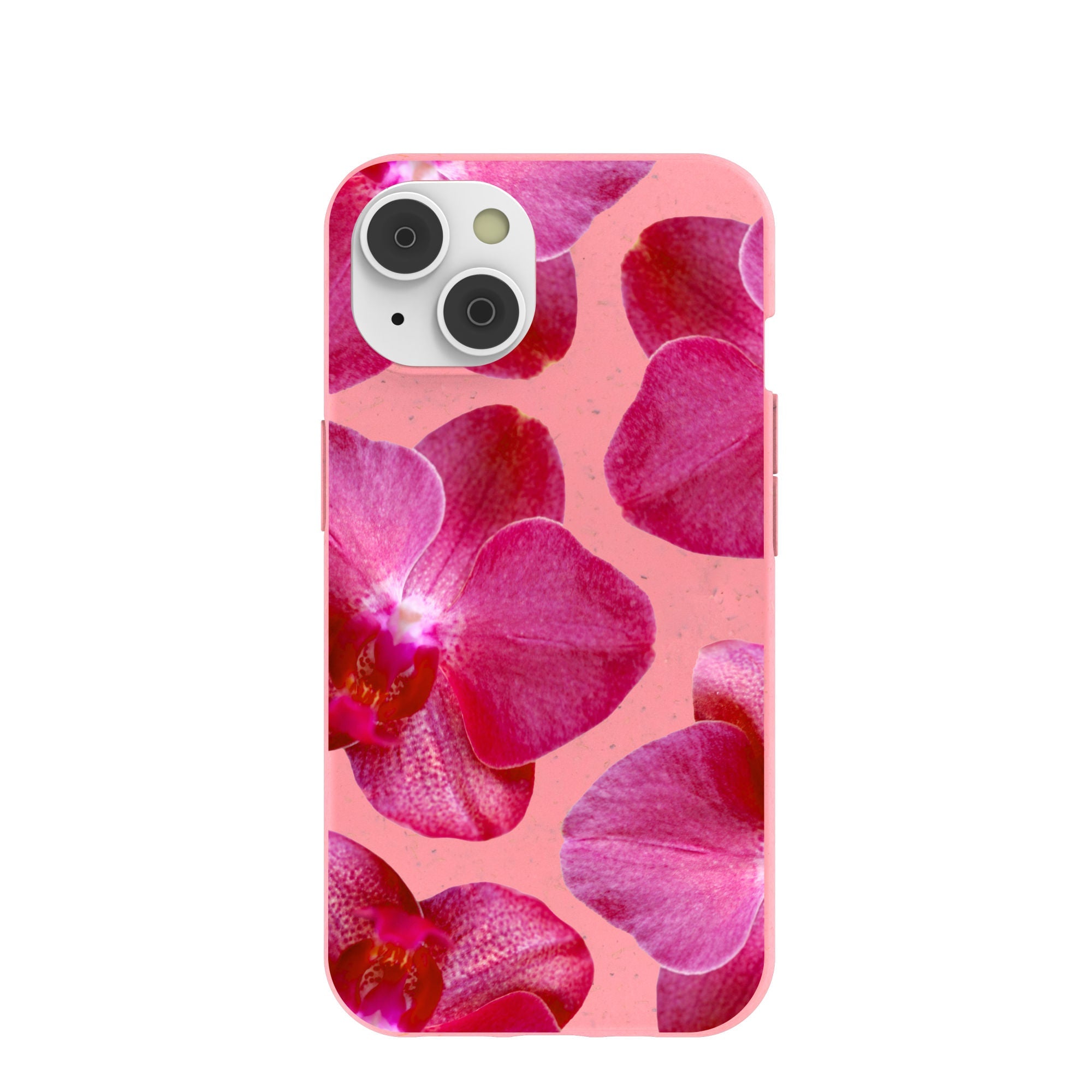 Bubblegum Pink Pink Orchids iPhone 14/16e Case Refurbished - Pela Case refurbished available on Cerqular
