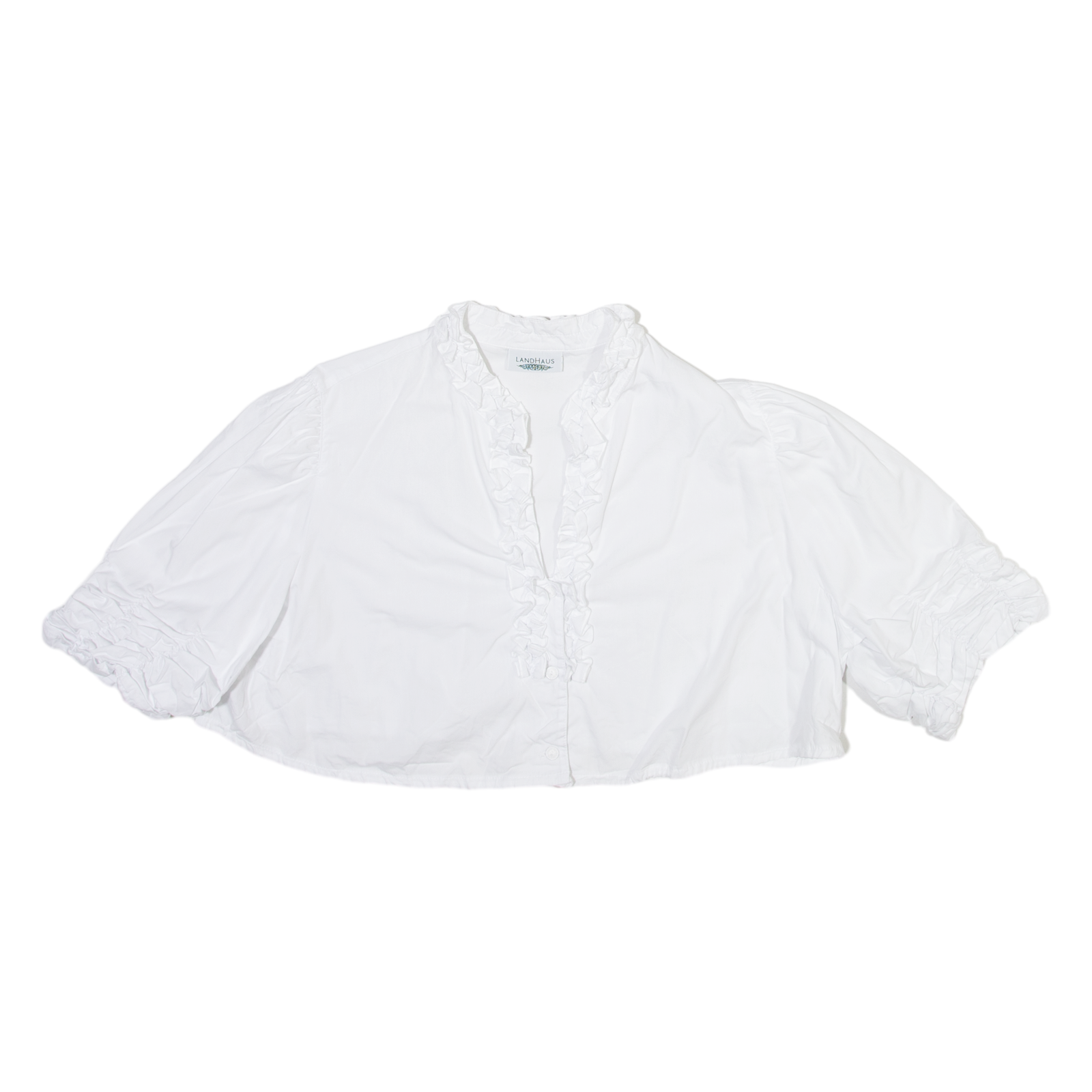 LANDHAUS Womens Blouse White V-Neck 3/4 Sleeve M Refurbished - N/A refurbished available on Cerqular
