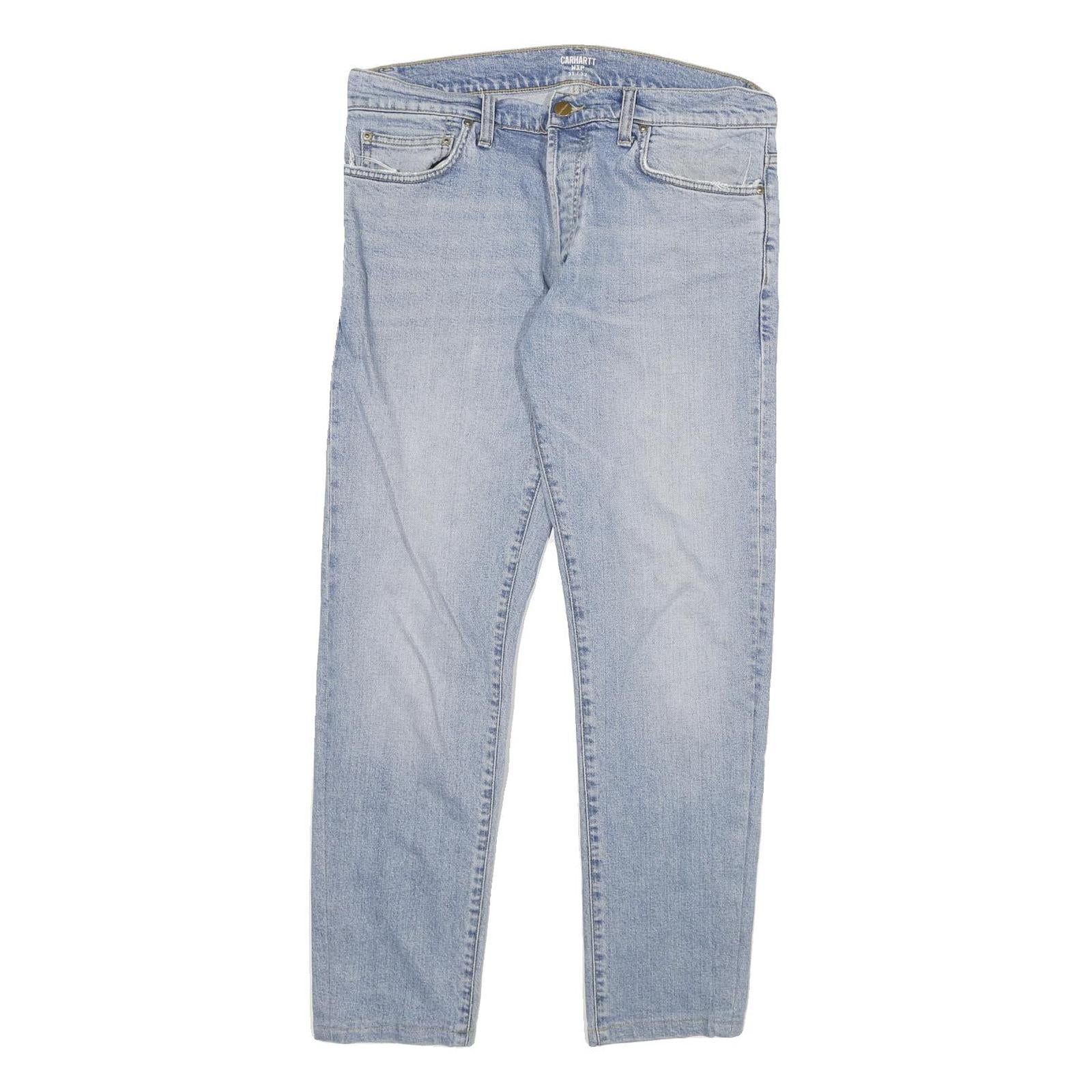 CARHARTT Mens Slim Light Blue Denim Jeans W33 L28 Zip Cotton Blend Classic Fit Refurbished - N/A refurbished available on Cerqular